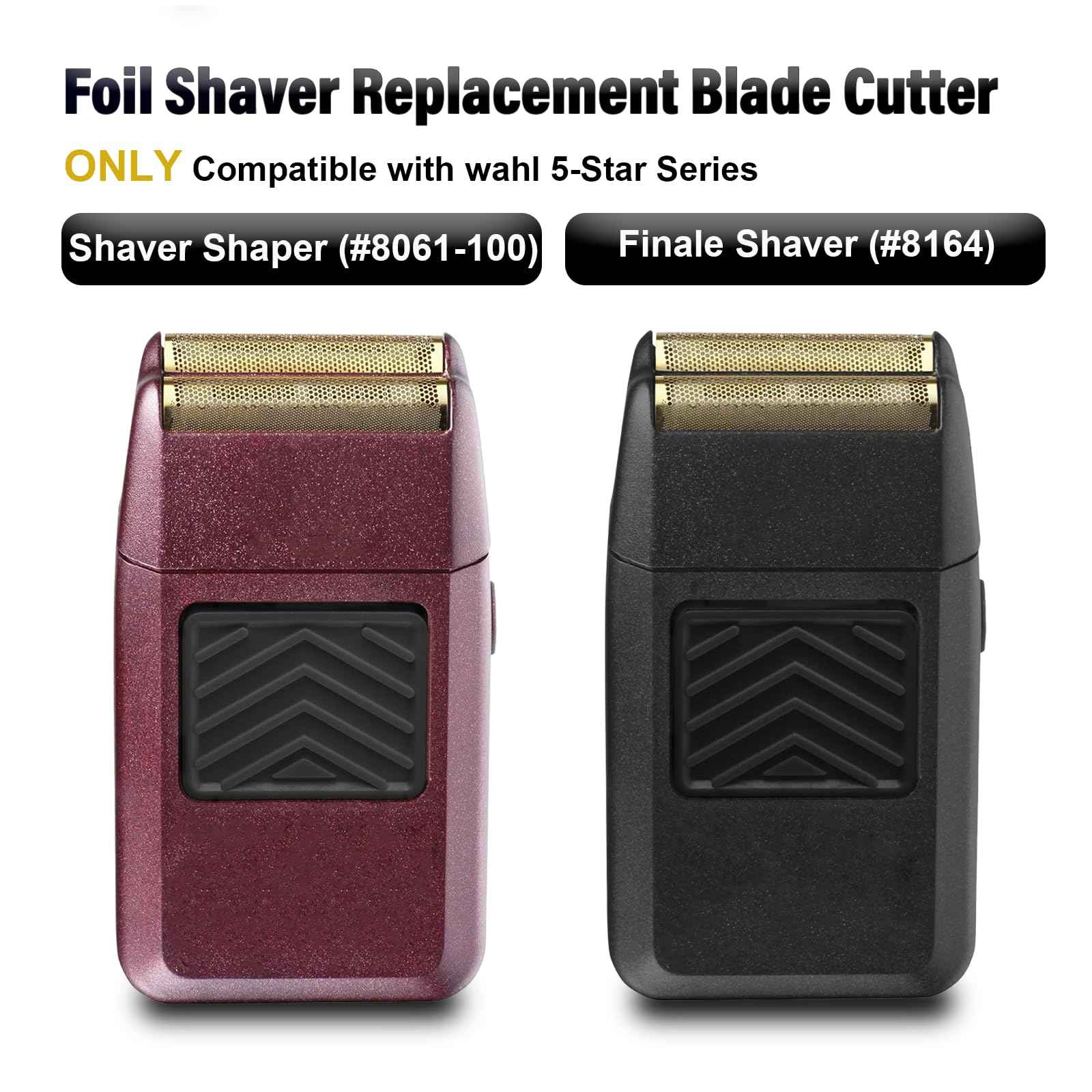 Finale Blades Shaver Replacement Compatible with wahl 5-Star Shaper (#8061-100) and Finale (#8164),Fit for 7031-100 7043-100 Foil Shaver Blade Inner Cutter Bar, Razor Blades, 2 Sets