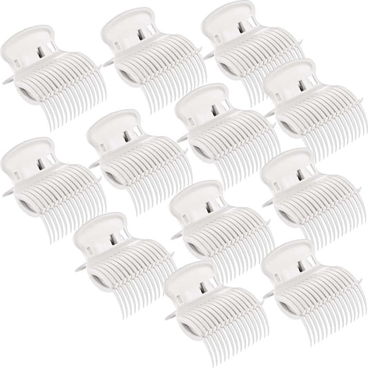 12 Pieces Hot Roller Hair Curler Claw Clips Replacement for Small, Medium, Large and Jumbo Rollers holding Women Girls Hair Section Styling