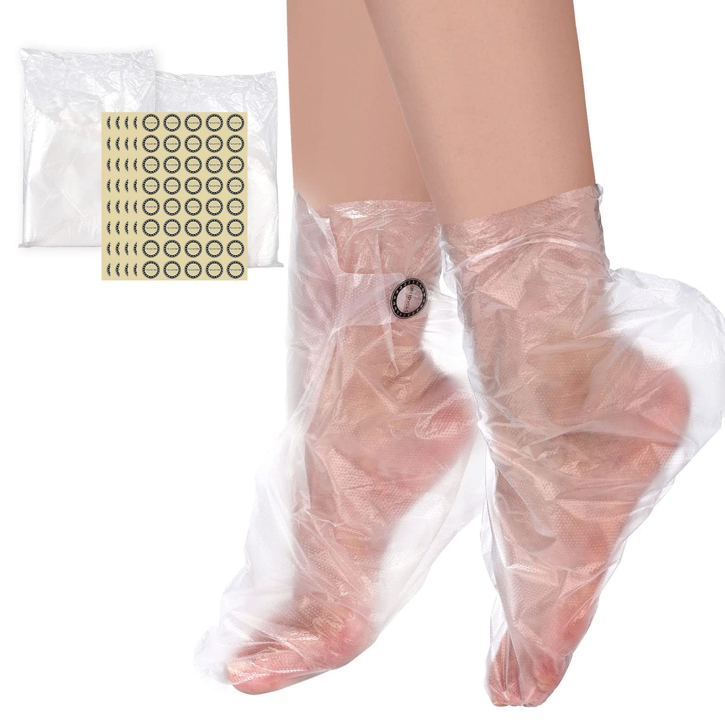 Noverlife 200PCS Paraffin Wax Hand & Foot Liner, Paraffin Bath Disposable Gloves and Booties, Clear Plastic Hot Spa Wax Bath Hand Mittens Foot Covers Plastic Socks