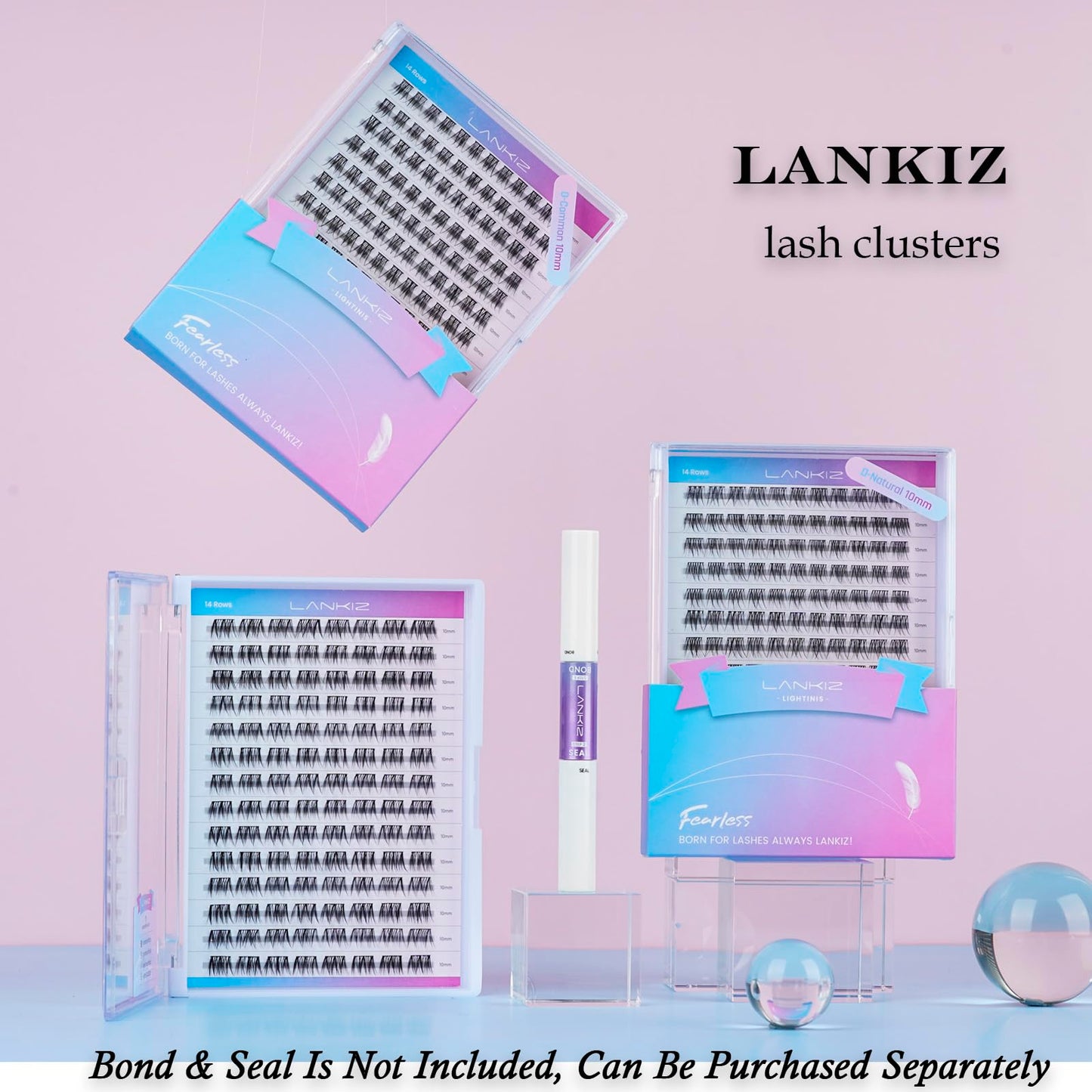 LANKIZ Lash Clusters DIY Eyelash Extensions 120 Clusters Lashes D Curl Individual Lashes Eyelash Clusters Extensions Wispy Lashes Clusters DIY at Home (Babysbreath -Mix Style)