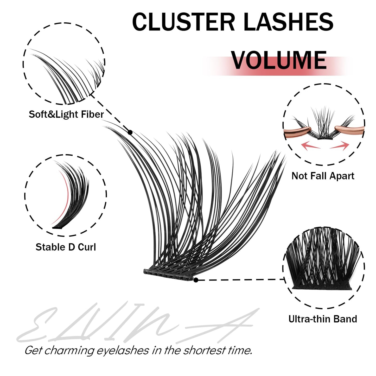 Mayhug Lash Clusters 160 PCs False Eyelashes Individual Lashes DIY Eyelash Extensions Wispy, Volume Eyelashes Extensions at Home