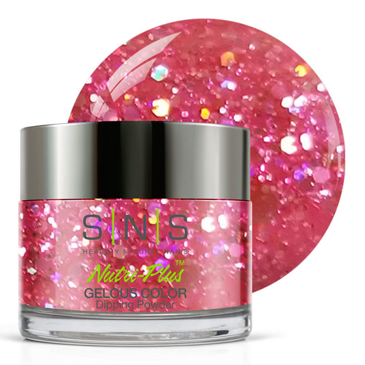 SNS Nail Dip Powder, Gelous Color Dipping Powder - Toucan Lipstick (Pink/Fuchsia, Glitter) - Long-Lasting Dip Nail Color Lasts up to 14 days - Low-Odor & No UV Lamp Required - 1 Oz