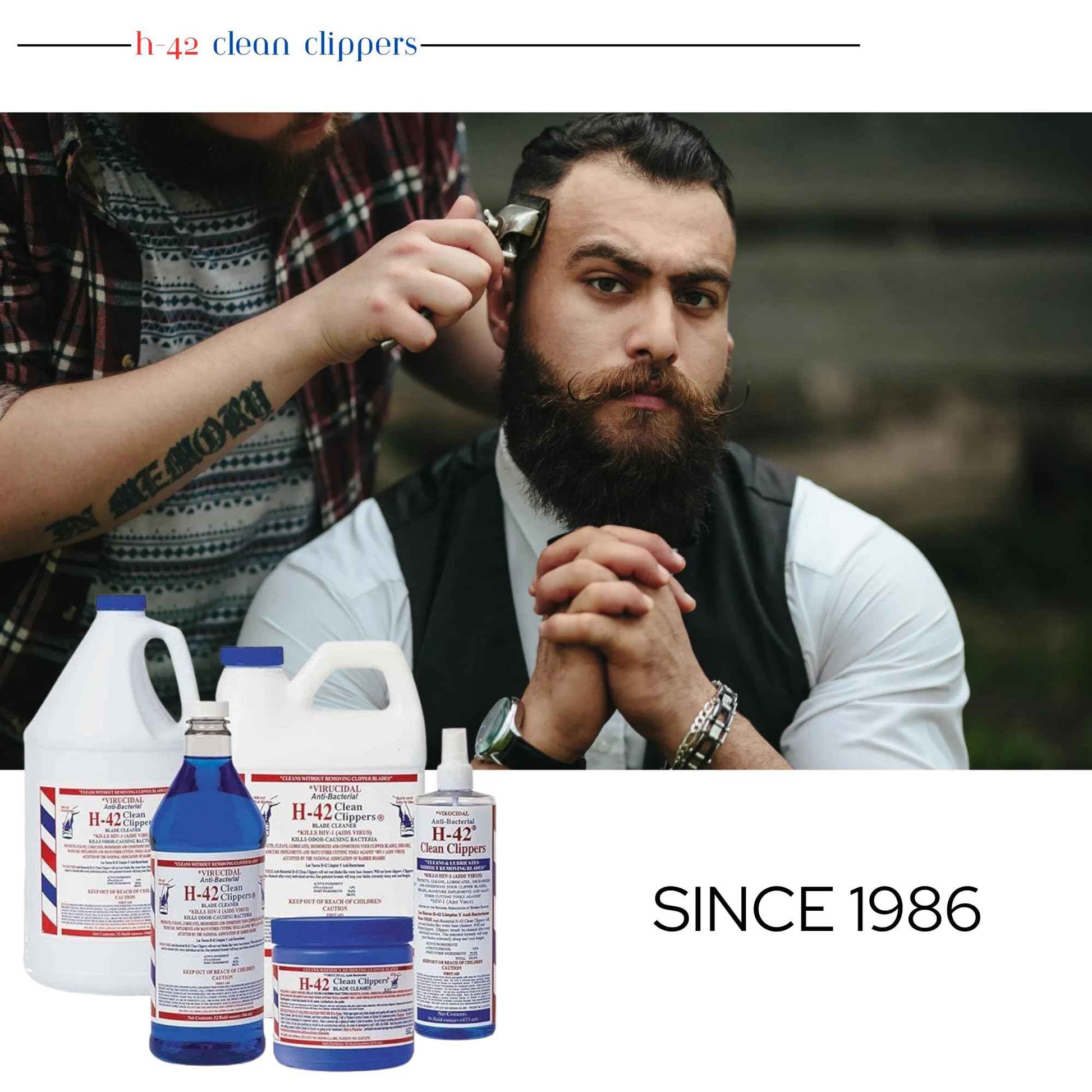 Skin Revolution H-42 Clean Clippers Blade Cleaner with Brush - 8oz Bottle (2 Pack)