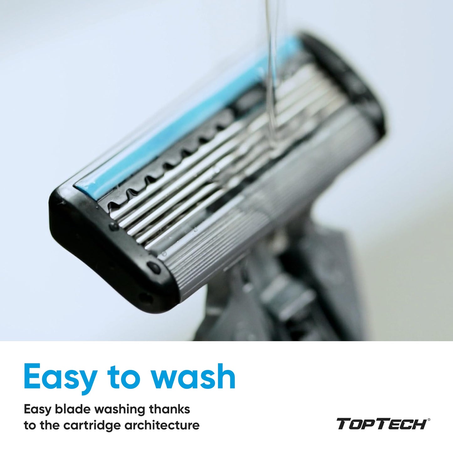 TopTech PRO 5 Razors for Men Double Set - Manual Shaving Razors & Refills, 20 Count Pack (2 Handles + 18 Replaceable Cartridges), 5-Blade Technology - Soft Shave & Sharp Blades - Cost-effective Refill