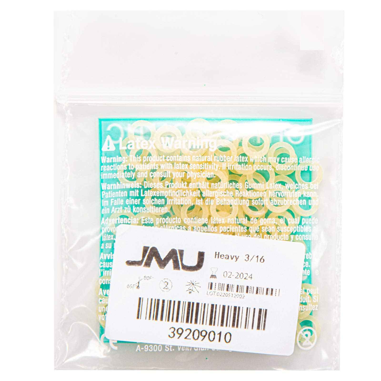 JMU Orthodontic Elastics 3/16 Heavy, 100 Pack Orthodontic Rubber Bands, Intraoral Elastic Bands Latex Dental Rubber Bands Made in USA