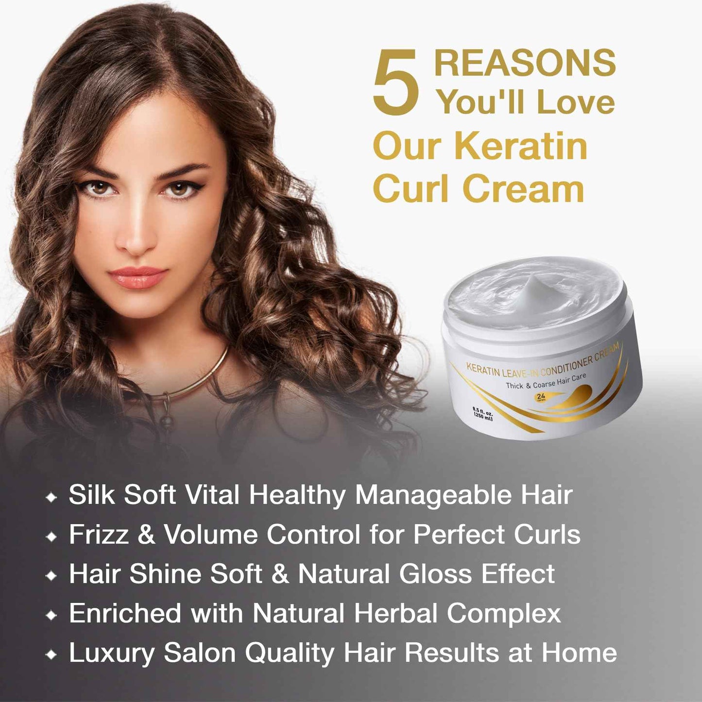 Vitamins Keratin Thick Hair Leave-In Conditioner and Serum Kit - No Rinse Moisturizing Cream and Anti Frizz Gloss Boost for Dry Damaged Curly Wavy and Straight Hair - Pro Salon Hair Care