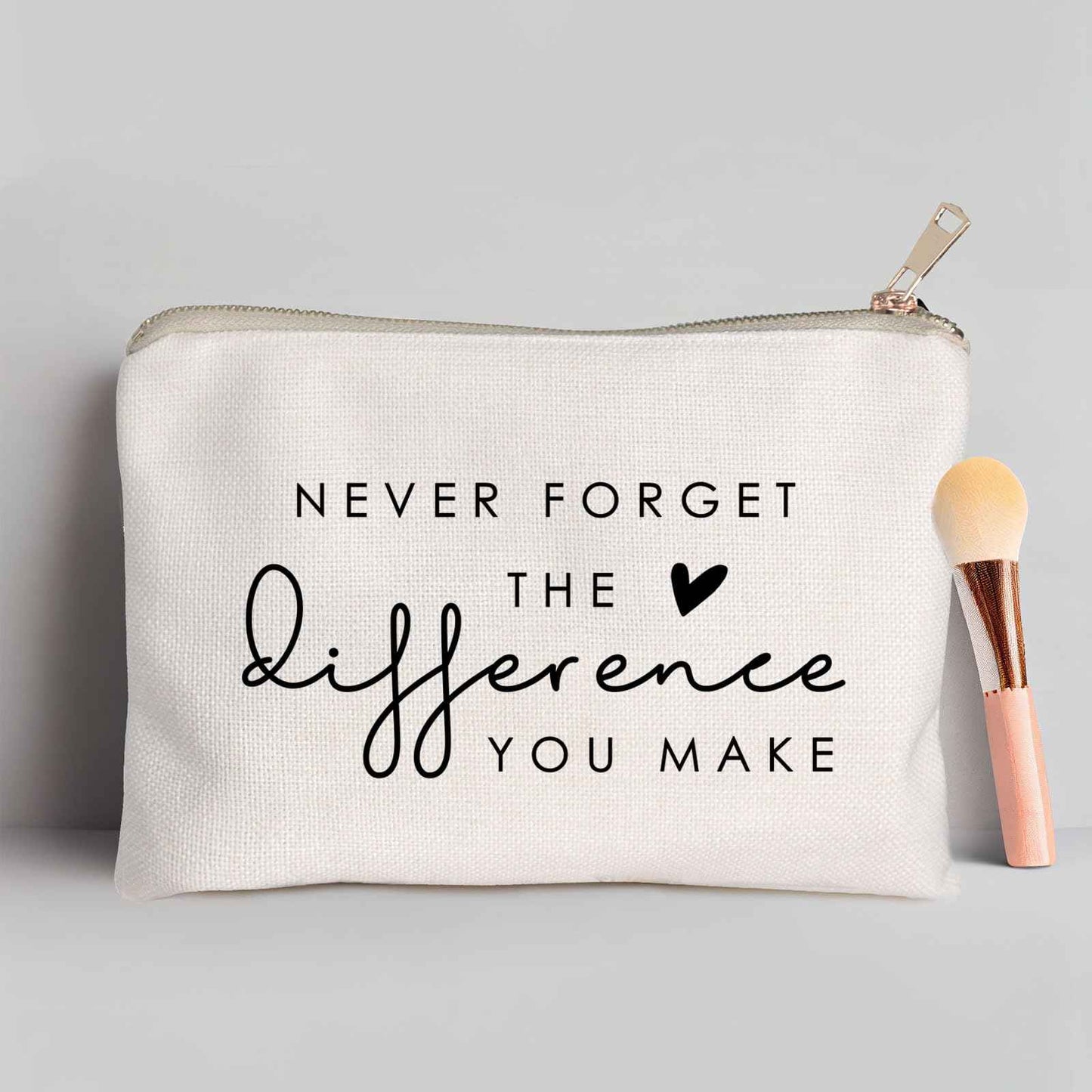 Never Forget The Difference You Make Coworker Retirement Gift Retiring Teacher Cosmetic Bag Makeup Bag Makeup Pouch Thank You Gift, Retirement Gift, Coworker Meaningful Leaving