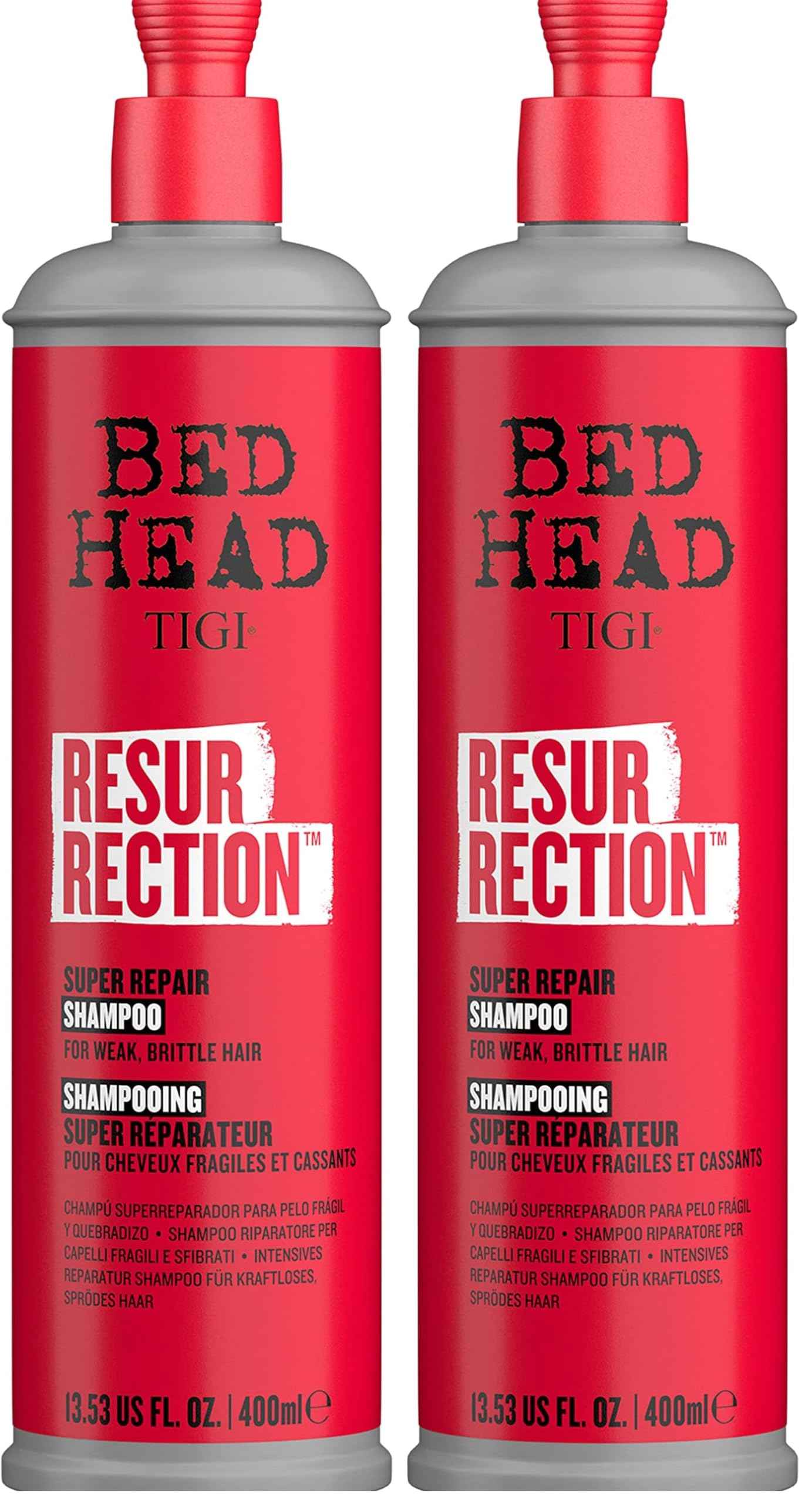 TIGI Bed Head Resurrection Repair Shampoo for Damaged Hair 13.53 fl oz (Pack of 2)