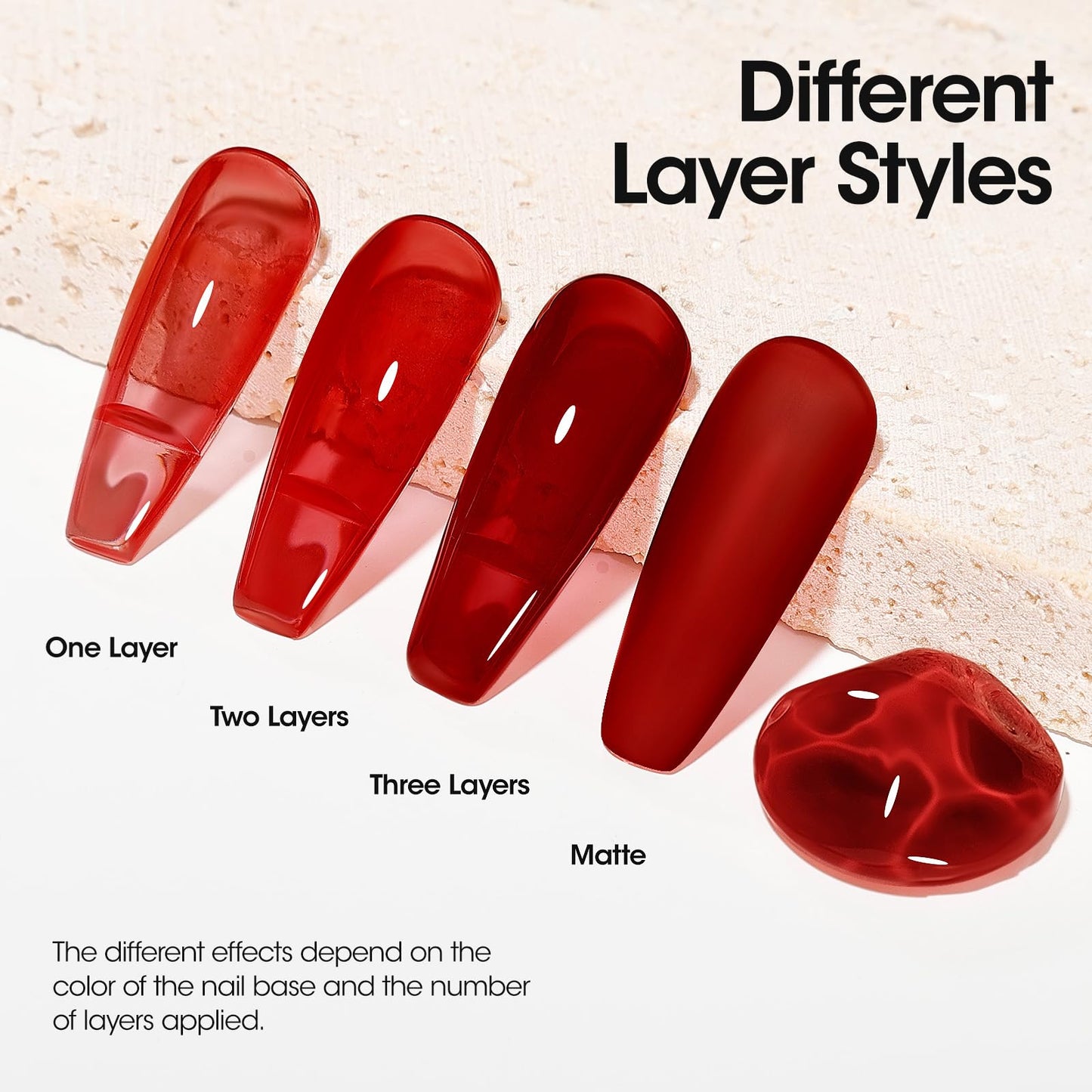 Gellen Jelly Gel Nail Polish, 18ML Jelly Red Gel Polish Soak Off LED U V Nail Gel Polish Sheer Translucent Gel Nail Polish DIY Nail Art Starter Manicure Salon Gifts for Women