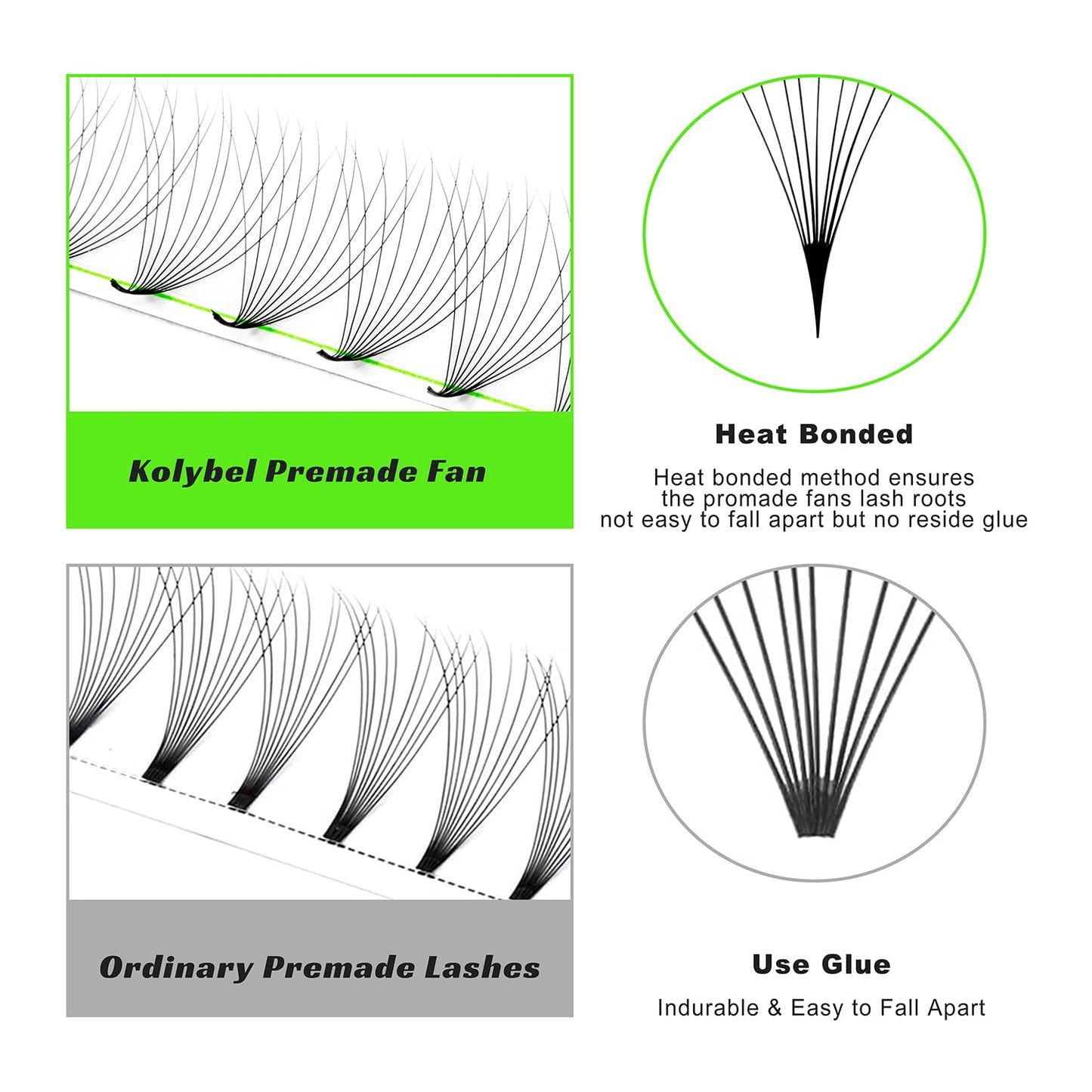 500 Premade Fans Eyelash Extensions 14D 8-15mm Mixed Length Promade Lash Fans C/D Curl Premade Fans Pointed Thin Base Handmade Volume Premade Lash Extensions Fans(14D,0.07-D-8-15MM)