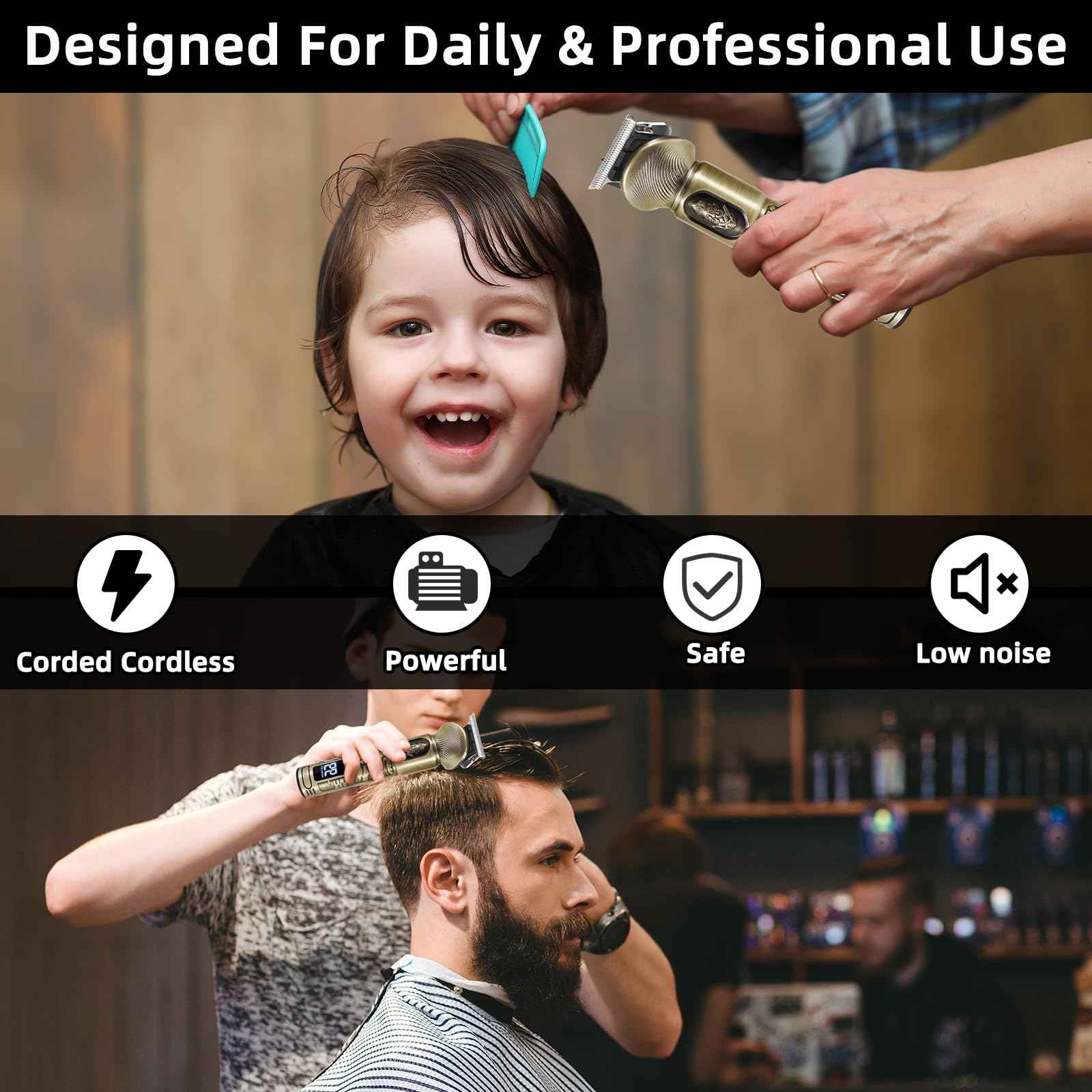 REHOYO Beard Trimmer for Men, Waterproof Cordless Hair Clipper, Electric Razor Shaver, Mens Grooming Kit for Mustache Nose Body Facial Hair, Rechargeable Beard Trimmer Kit, Gifts for Men