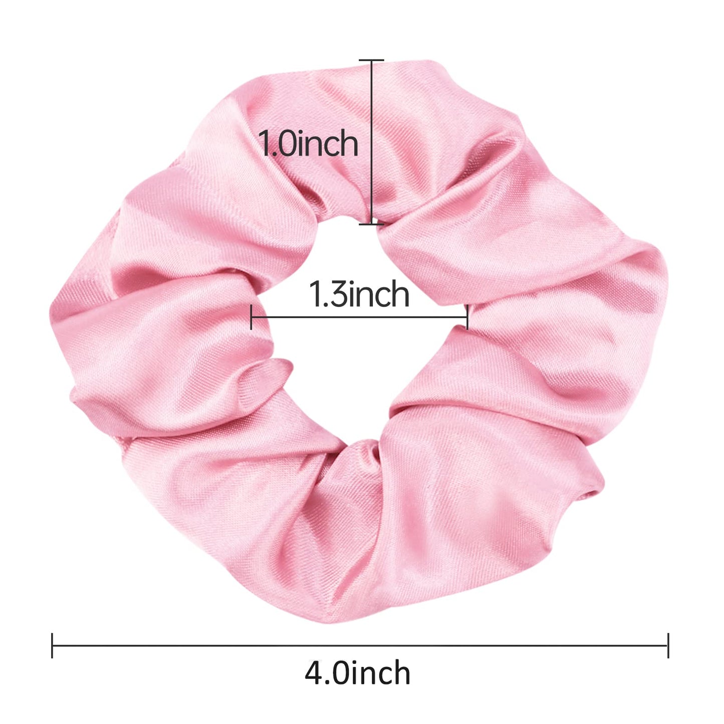 12 Pack Elastics Band Hair Scrunchies Pink Satin Scrunchy Elastic Hair Bobbles Scrunchies Jaciya Hair Ties Ponytail holder Hair Accessories for Women Girls