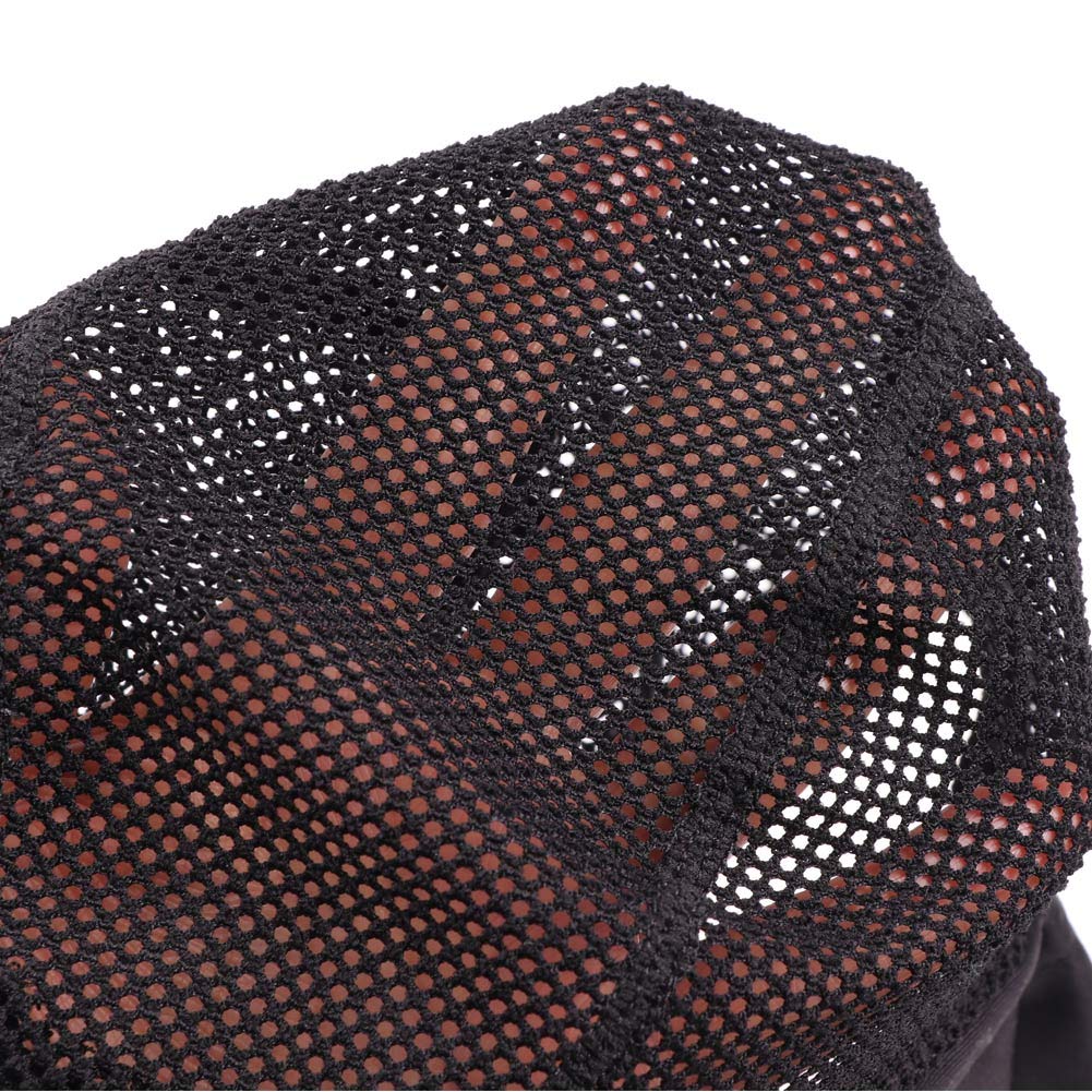 Ecojunmi 2pcs Crochet Braid Headband Wig Cap With 6pcs Free Wig Combs, Black Big Hole Wig Caps For Making Wigs, Crochet Wig Cap With Turban Headwrap