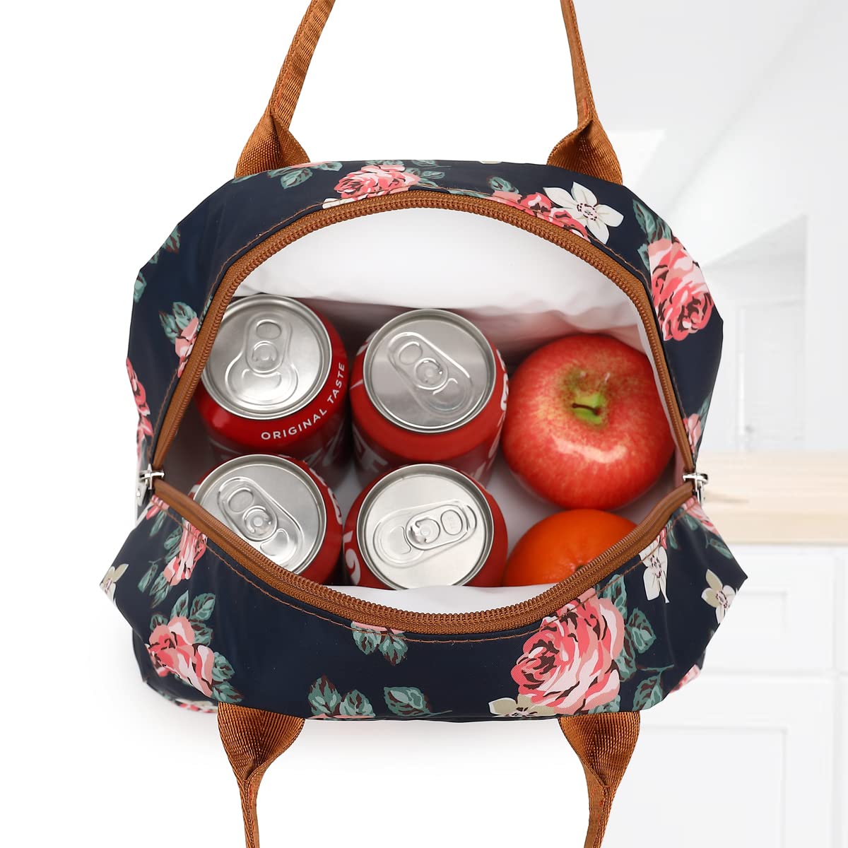 FlowFly Lunch Bag Tote Bag Lunch Organizer Lunch Holder Insulated Lunch Cooler Bag for Women/Men, Rose