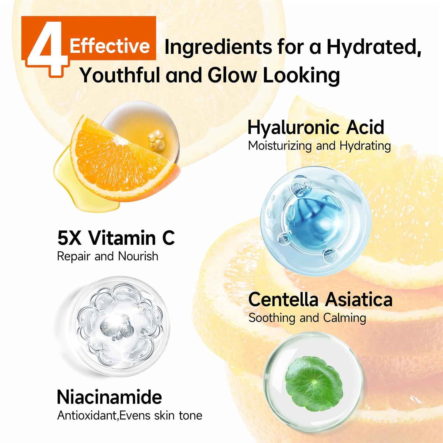 Glown 6-Piece Hydrating Skincare Set with Vitamin C & Niacinamide,HONLINK Face Care Kit Includes Toner, Faical Serum,Cleanser,Moisturizer, Eye Cream & Body Lotion | Unique Gift for Women