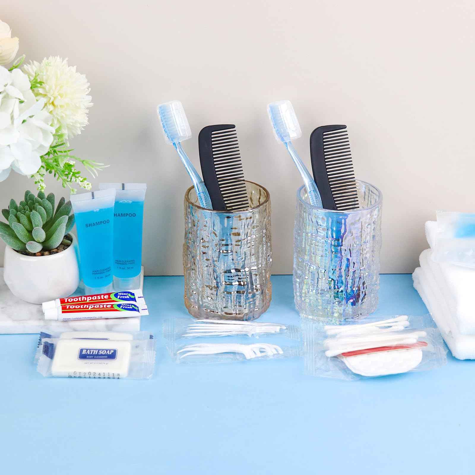 HQSLsund Basic Toiletry Kits, Individually Packed, Personal Hygiene Kit Bulk Homeless Care Package Supplies Travel Size Toiletry Kit for Men Women Charity Reusable Toiletry Bag (Pack of 10)