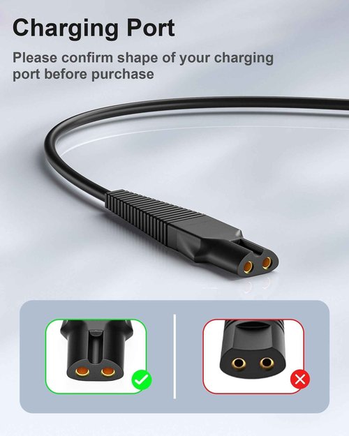 12V Charger Replacement for Braun Shaver Series 3/5/7/9/1, Auto Power Off & Charging Display 12V 400mA Power Cord Compatible with Braun Shaver Series Razor 3040s 310s 340S, 5018s, 740S and More Models