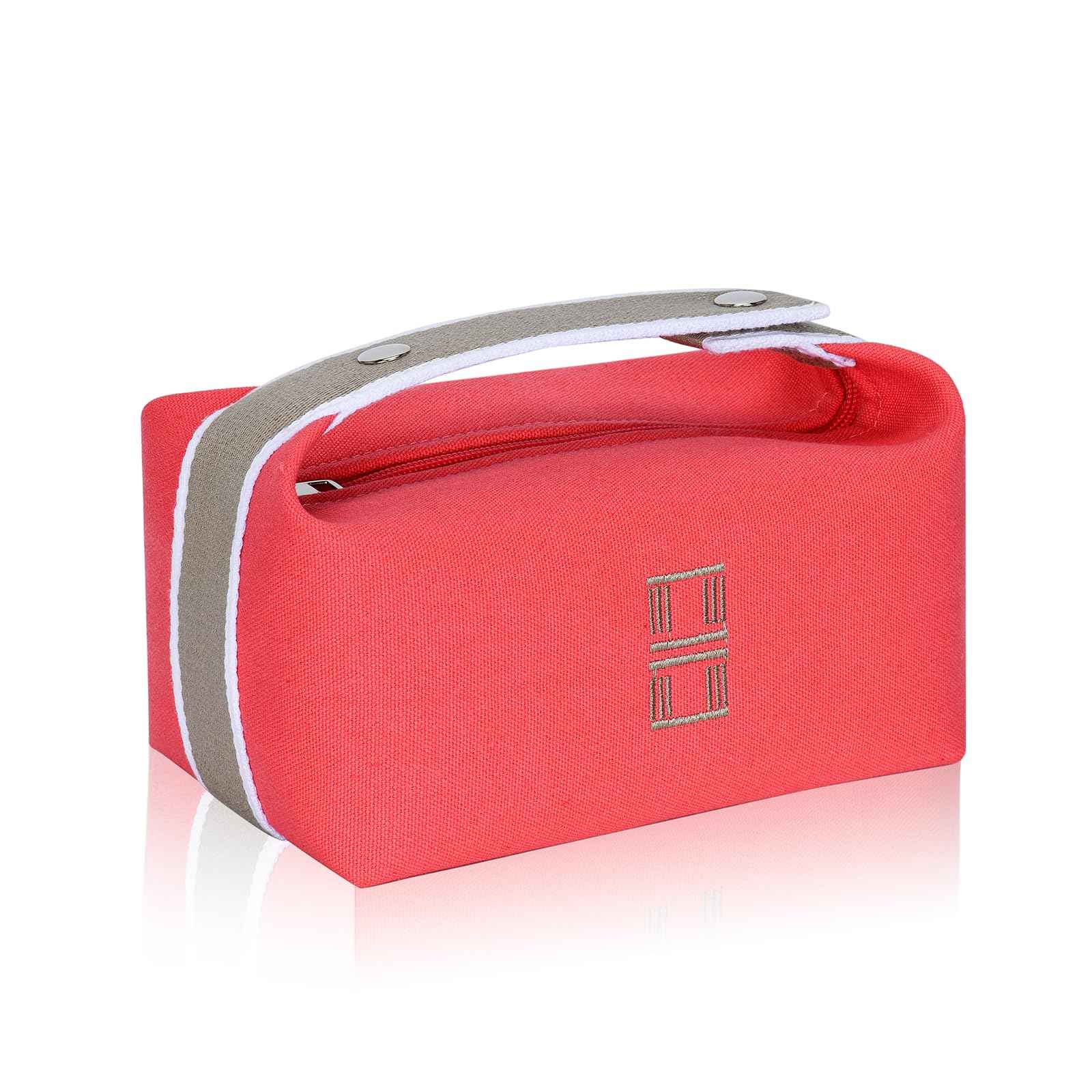 Sluxa Toiletry Bag for Women, Fashion Pink travel Toiletry Bag, Hanging canvas makeup Bag Organizer for Wome (Full Update)