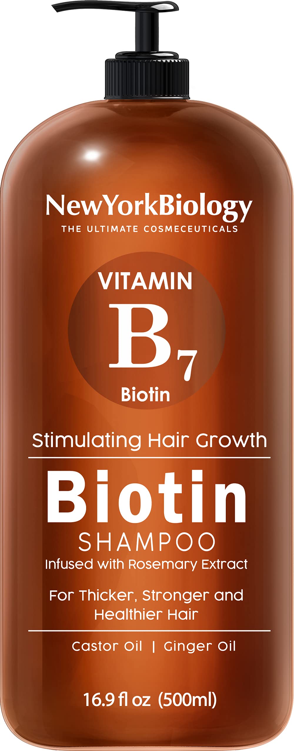 New York Biology Biotin Shampoo for Hair Growth and Thinning Hair – Thickening Formula for Hair Loss Treatment – For Men & Women – Anti Dandruff - 16.9 fl Oz