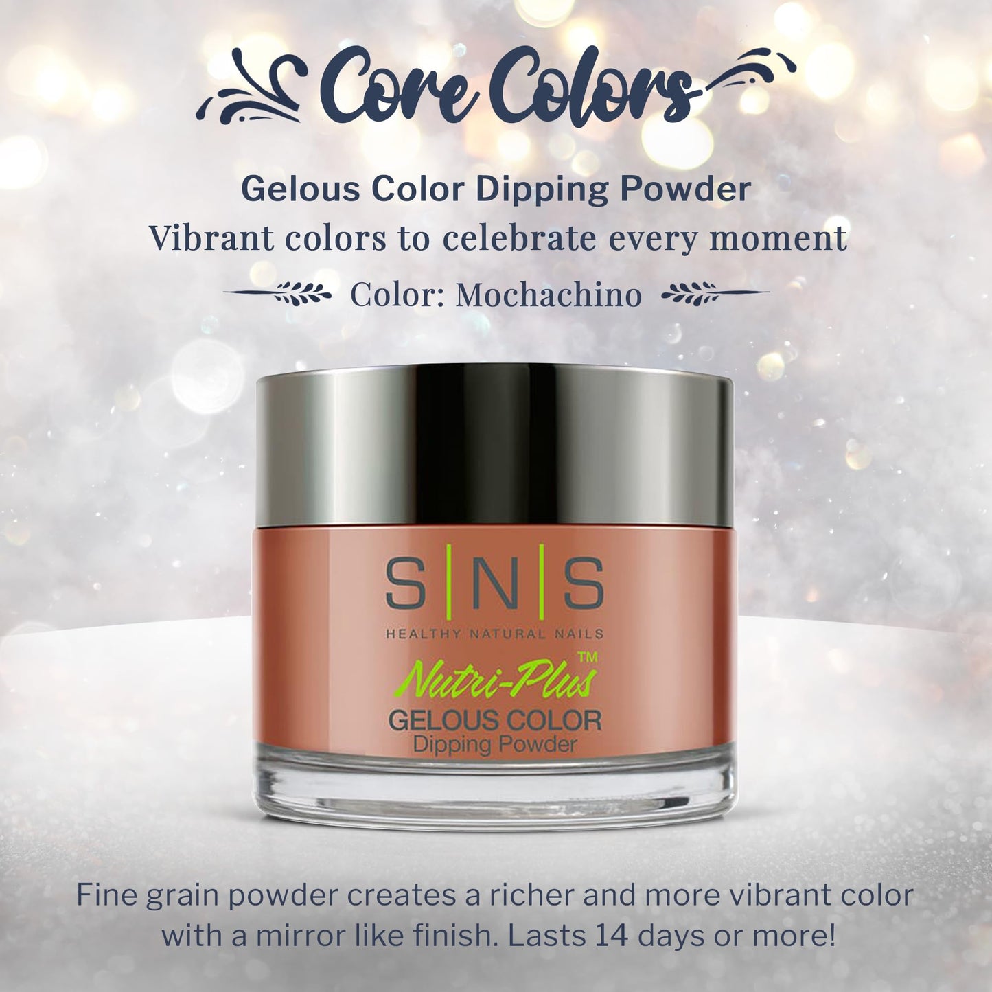 SNS Nail Dip Powder, Gelous Color Dipping Powder - Mochachino (Brown) - Long-Lasting Dip Nail Color Lasts 14 Days - Low-Odor & No UV Lamp Required - 1oz