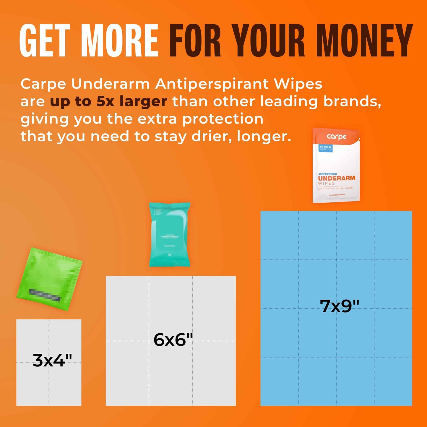 Carpe Antiperspirant Underarm and On-The-Go Wipes Package (1 Underarm Clinical Strength, 15 Individual Antiperspirant On-The-Go Wipes), Stop Excessive Sweat - Great for Hyperhidrosis