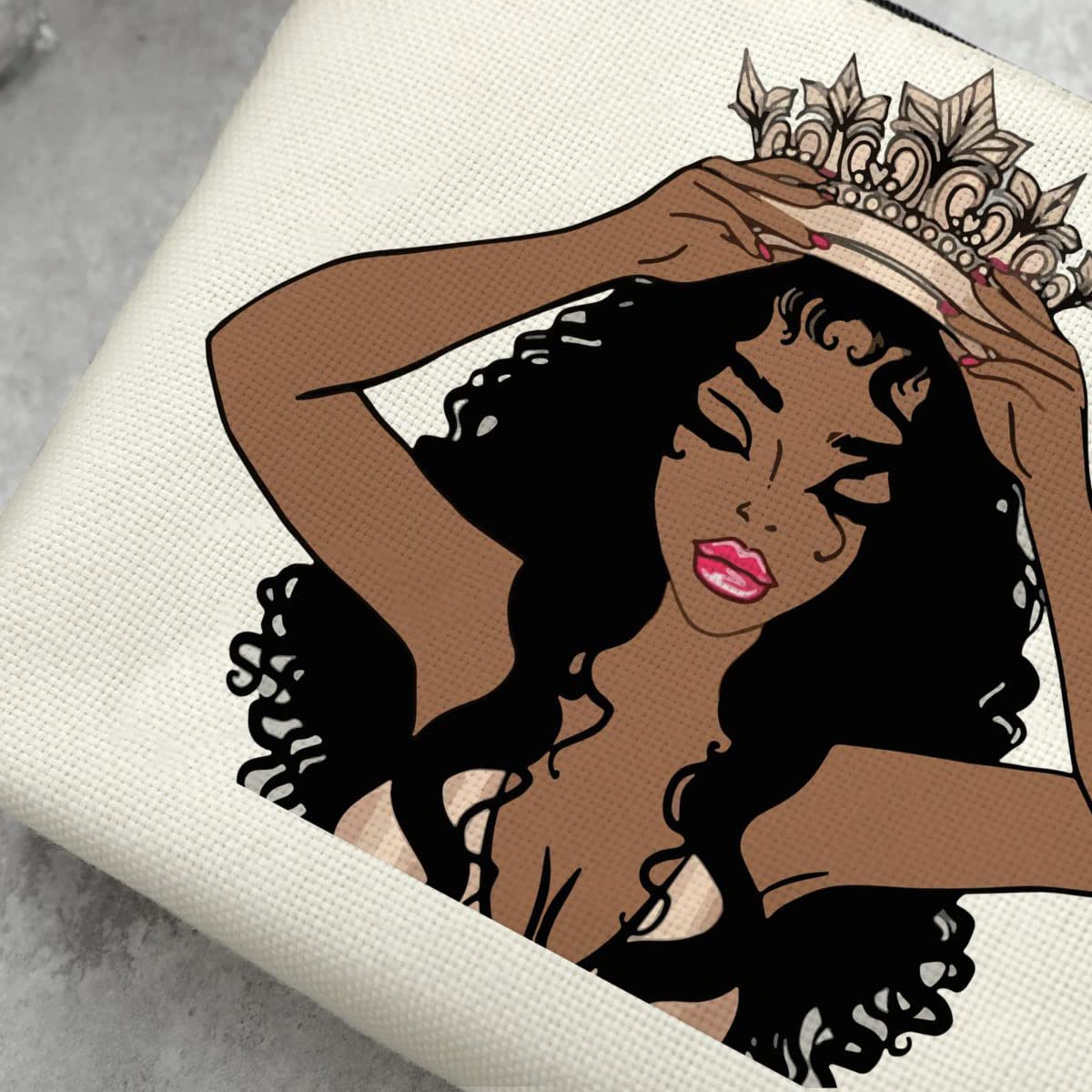 Black Girl Makeup Bag Afro Black Girl African American Cosmetic Bag Inspirational Gifts for Women Mom Sister Daughter Best Friends Nurse Coworker Bachelorette Birthday Graduation Friendship Christmas