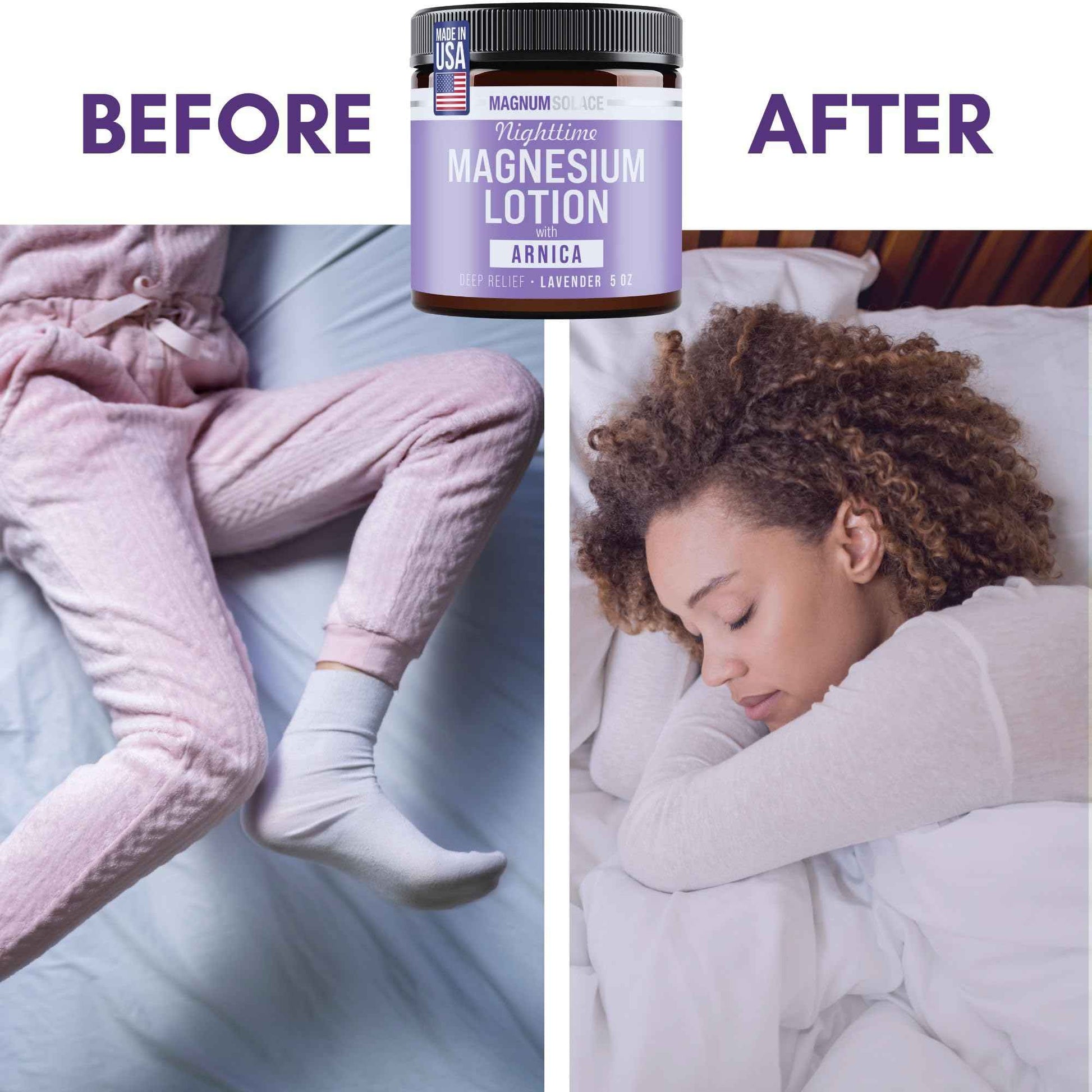 Nighttime Magnesium Lotion with Arnica, Plus Magnesium Cream with Lavender, Duo