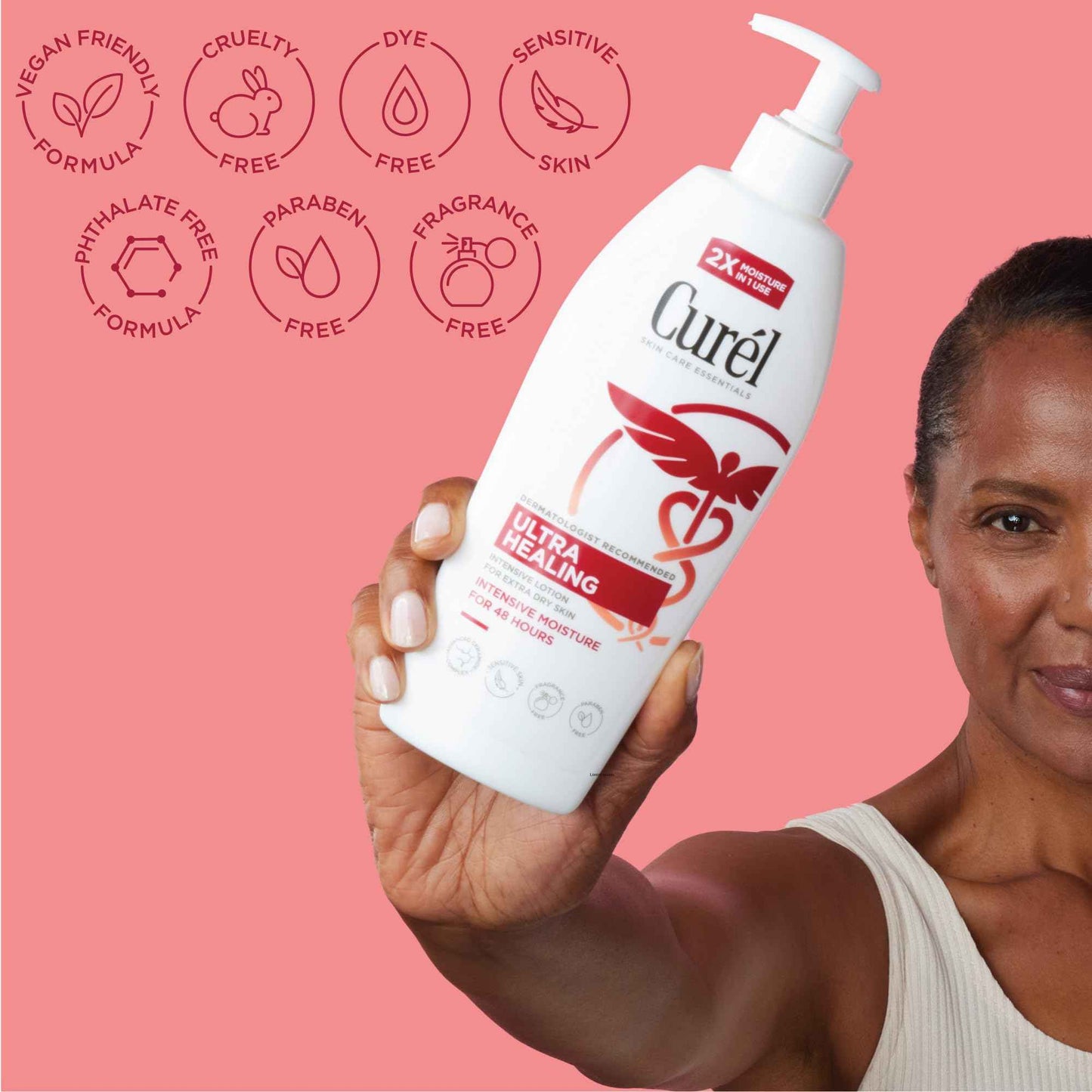 Curel Ultra Healing Intensive Fragrance-Free Lotion For Extra-Dry Skin, Dermatologist Recommended, Ideal for Sensitive Skin, Cruelty Free, Paraben Free, 13 Oz, Pack of 3