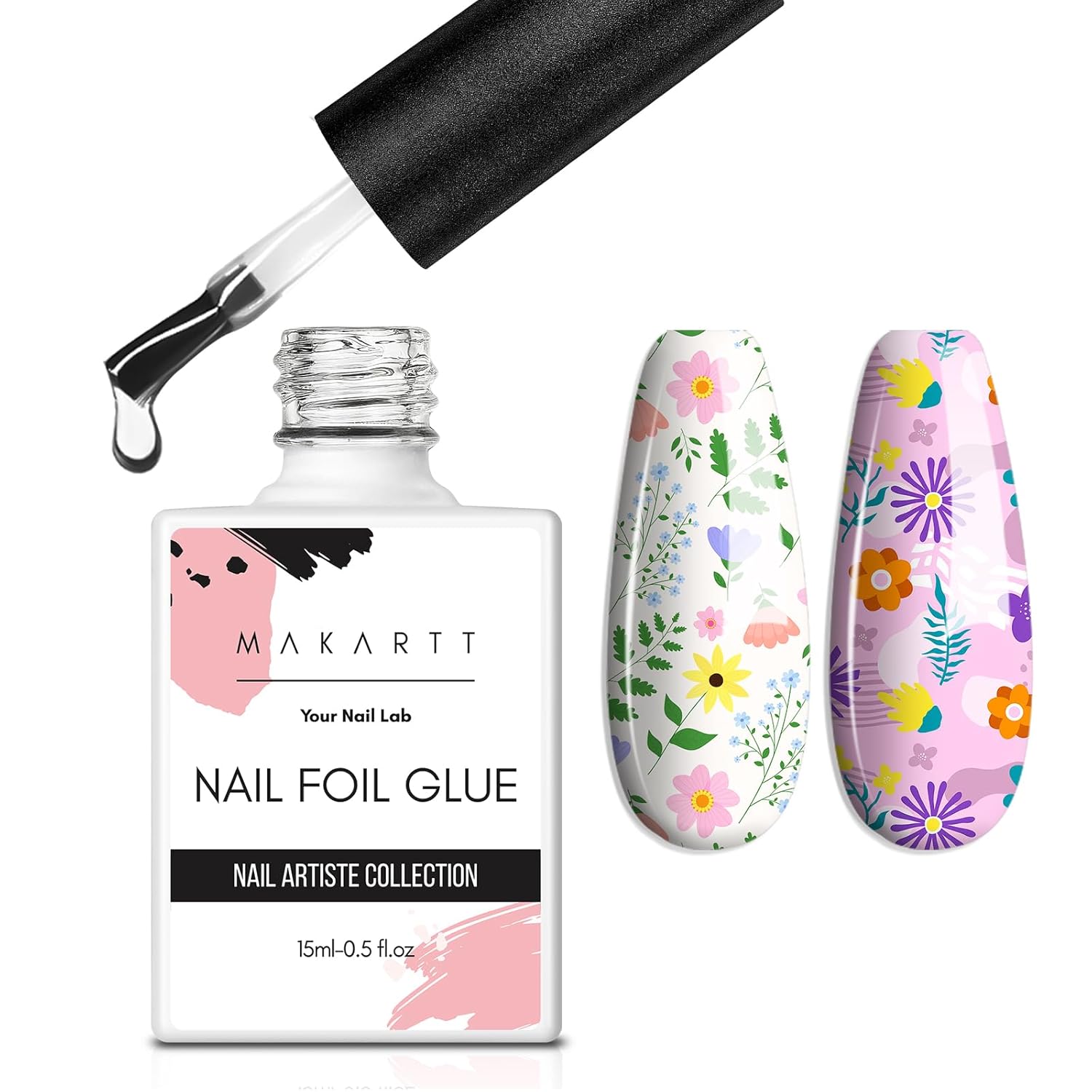 Makartt Nail Foil Glue Gel - Strong Adhesion Transfer Gel for Nail Art, 15ML