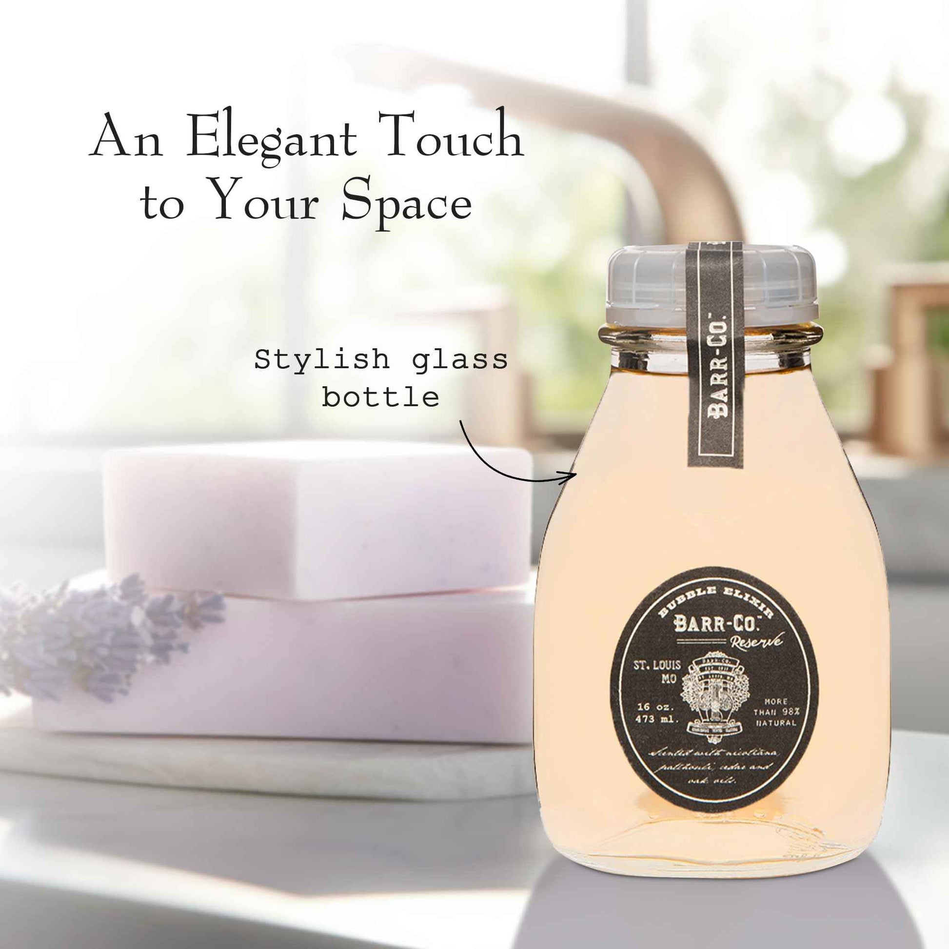 Barr-Co. Reserve Bubble Bath Elixir, Woody and Earthy Bath Soap, Relaxing Bath Products for Women & Men, Natural Bath Soak, 16 fl oz