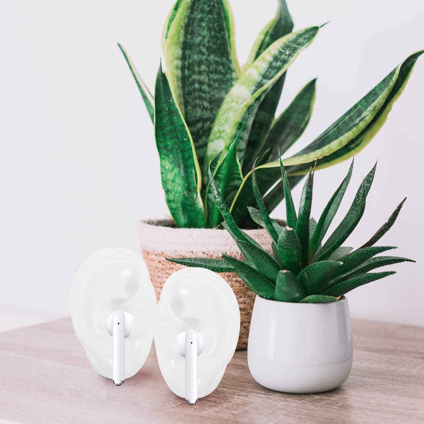 POPETPOP Silicone Ear Model : 2Pcs Realistic Fake Ear Mold for Earring Display Piercing Practice, 2.36x1.77x1.18in (White)