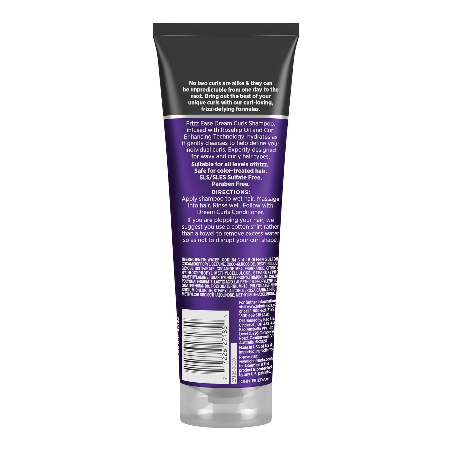 John Frieda Anti Frizz, Frizz Ease Dream Curls Shampoo, SLS/SLES Sulfate Free Shampoo for Curly Hair, Helps Control Frizz, with Curl Enhancing Technology, 8.45 Fluid Ounces