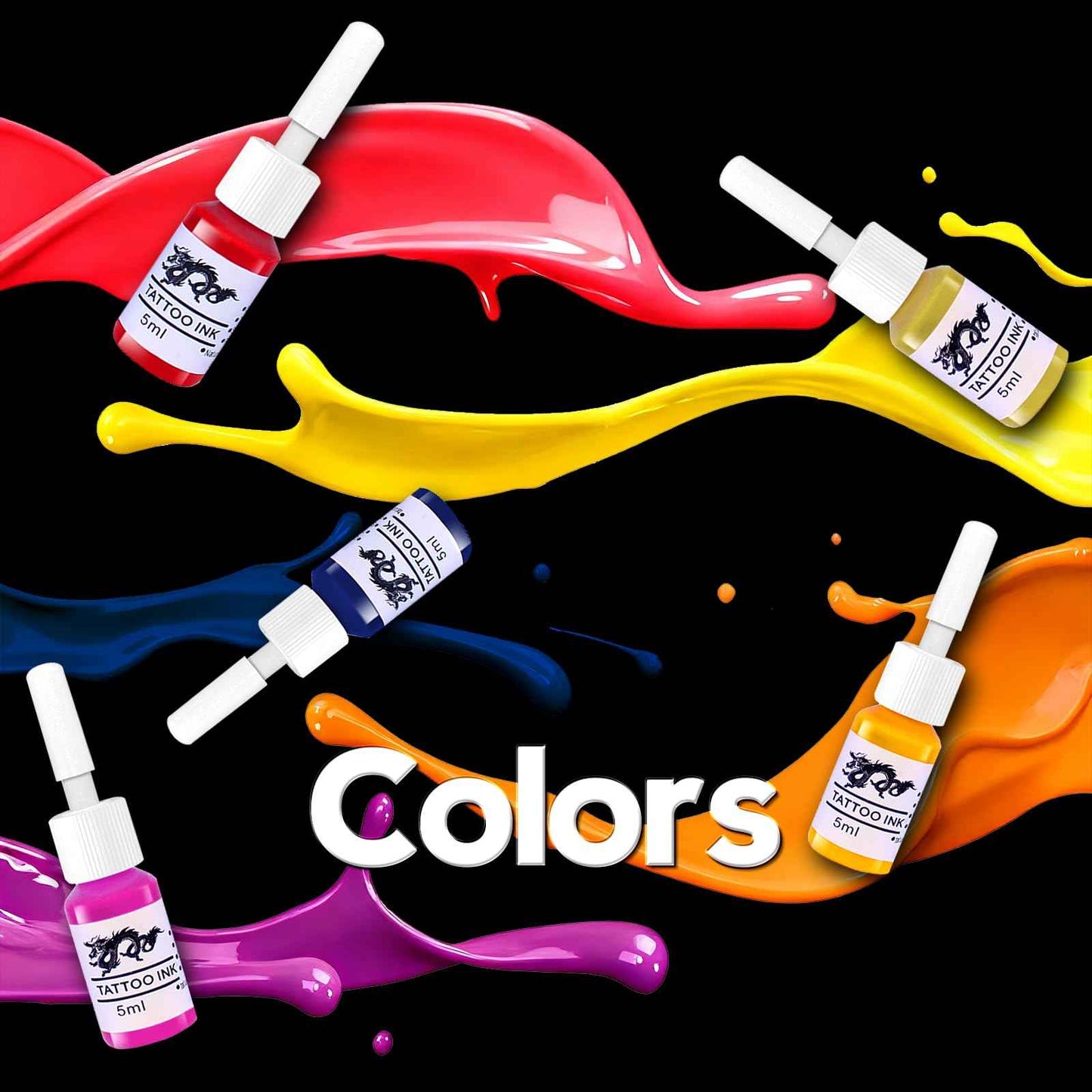 Mokohoa Tattoo Set for Beginners machine Gun Kit, Rotary Powerful Motor,Complete另一Professional Cartridge Needles Stencil Transfer Paper,Proctice Skin and Transfer Paper, Starter Tattoo Ink (Black)