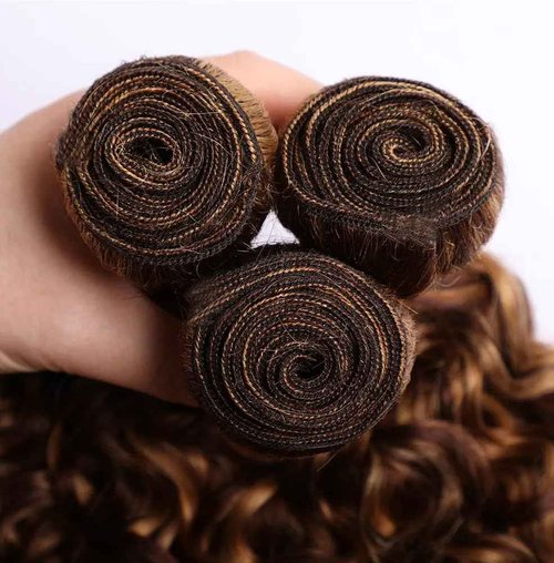 Brown Bundles Human Hair Highlight Bundles Dark Brown Curly Bundle 12 14 16 Inch Unprocessed Brazilian Remy Hair Extensions Ombre Chocolate Brown Bundle Hair Weave