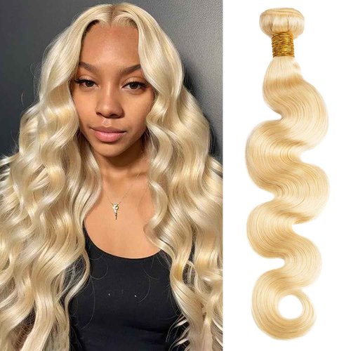 613 Blonde Bundles Human Hair Body Wave Single Bundle 16 Inch 12A Grade 100% Unprocessed Human Hair Brazilian Virgin Hair Weave 613 Body Wave Bundles Machine Double Weft 100G