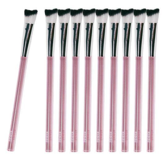 Feels Lash Cleaning Brush Eyelash Extensions Shampoo Brush Soft Curved Fluffy Cleansing (10 pack, Pink)