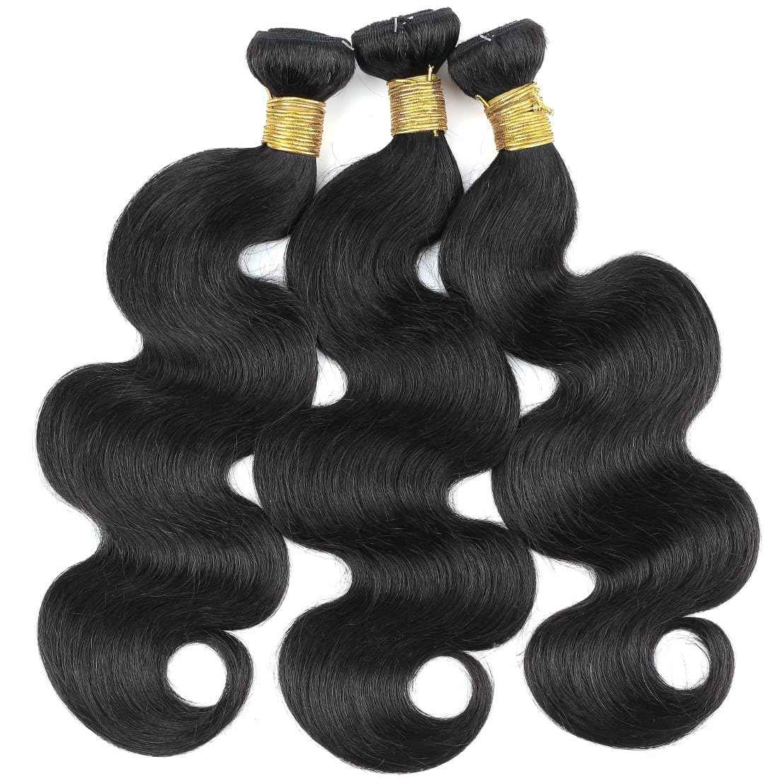 Human Hair Bundles Brazilian Body Wave One Bundle 18inch 12A 100% Unprocessed Virgin Body Wave Quick Weaves Raw Human Hair Bundles Deals Natural Black