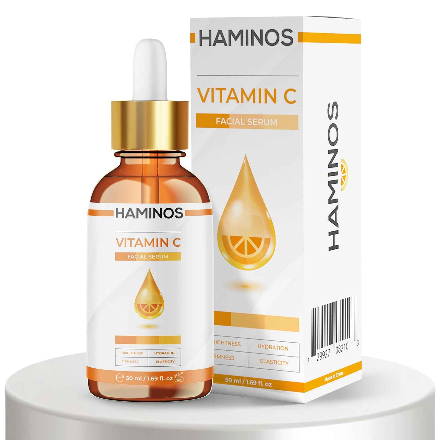 Vitamin C Serum ORGANIC AND VEGAN with Niacinamide, Hyaluronic Acid & Peptides – Brightens, Firms & Hydrates – Anti-Dark Spots, Anti-Ageing & Antioxidant - UNIQUE FORMULA (50 ml - 1.69 Fl Oz)