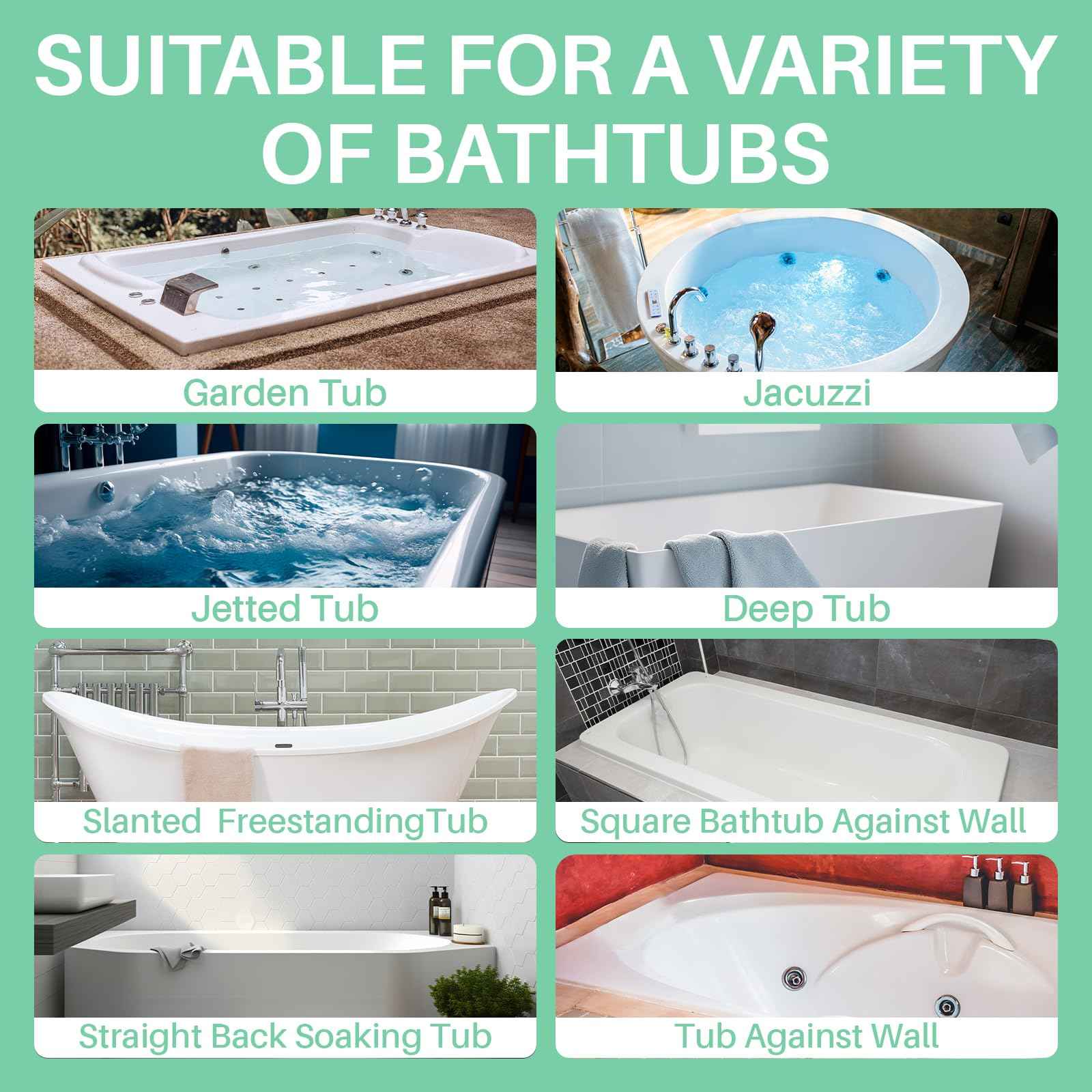 Full Body Bath Pillow Bathtub Pillows-Removable Lumbar Cushion with 17 Non-Slip Suction Cups 4D Air Mesh Fit Any Tub Luxury Bathroom Accessories-Green