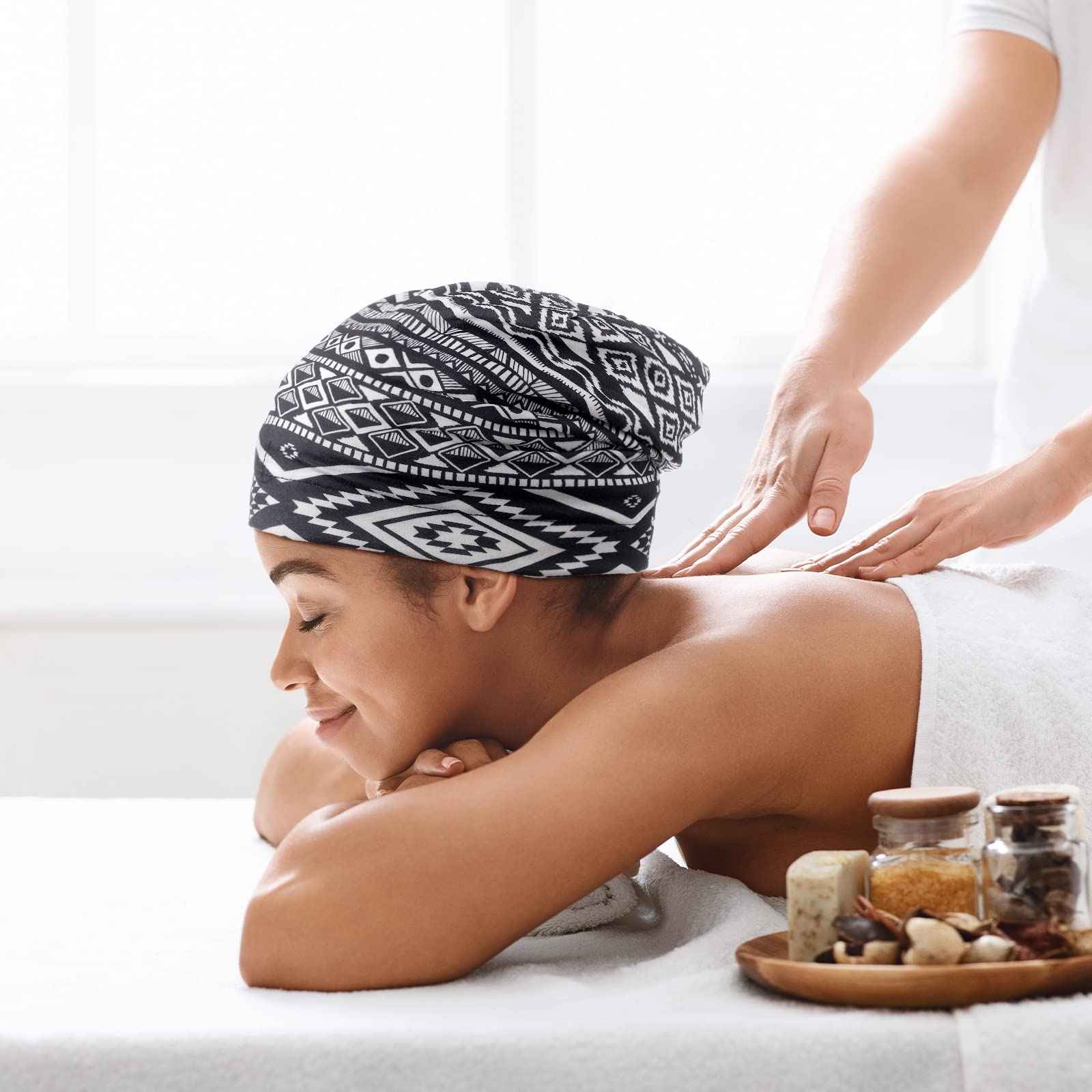 16 Pcs Satin Lined Sleep Cap African Silk Bonnet Beanie Double Layer Style Silk Hair Wrap Cover for Women (Stylish Style)