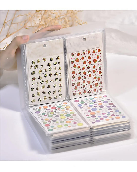 Sticker Display Nail Sticker Book Organizer Sticker Storage Book Sticker Organizer Book Nail Art Sticker Storage Book 80 Large-Capacity Simple Style Nail Shop Manicure Designer Tools Decoration