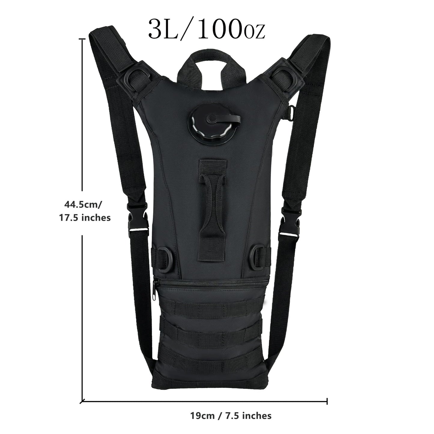 Zavothy Tactical Molle Hydration Backpack with 3L Water Bladder Water Backpack Hydration Pack for Cycling Running Biking Hiking Backpack Black