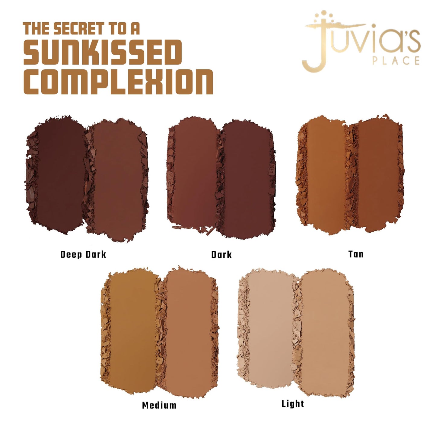 Juvia's Place Bronzed Duo Bronzer Tan - Soft Matte Bronzer, Contour Powder, Bronzer Pressed Powder, Long-Wearing & Buildable Bronzing Powder - Suitable for Tan Skin Tone