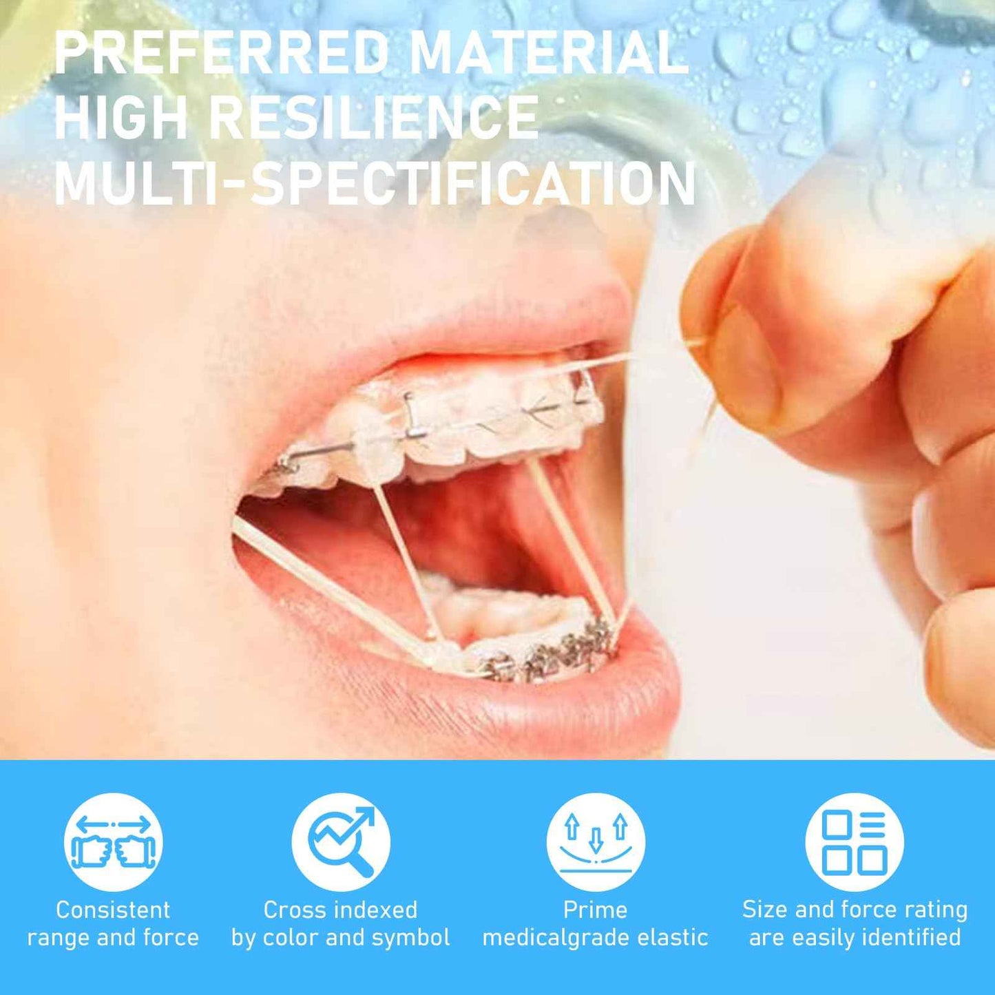 YYING Orthodontic Rubber Bands for Braces 3/16'' Medium 5 oz, 100 Pcs Dental Intraoral Elastic Bands