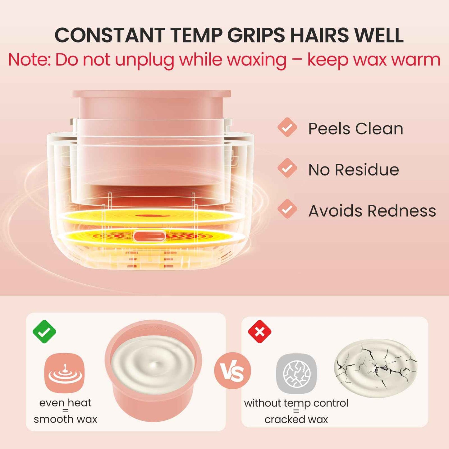 AUZEAL Mini Eyebrow Wax Kit for Women, Wax for Eyebrows Hair Removal, 26 Eye brow Waxing Sticks, 100g Brow Waxing Beads, USB Fast Heat, Smart Constant Temp, Travel or Home Use