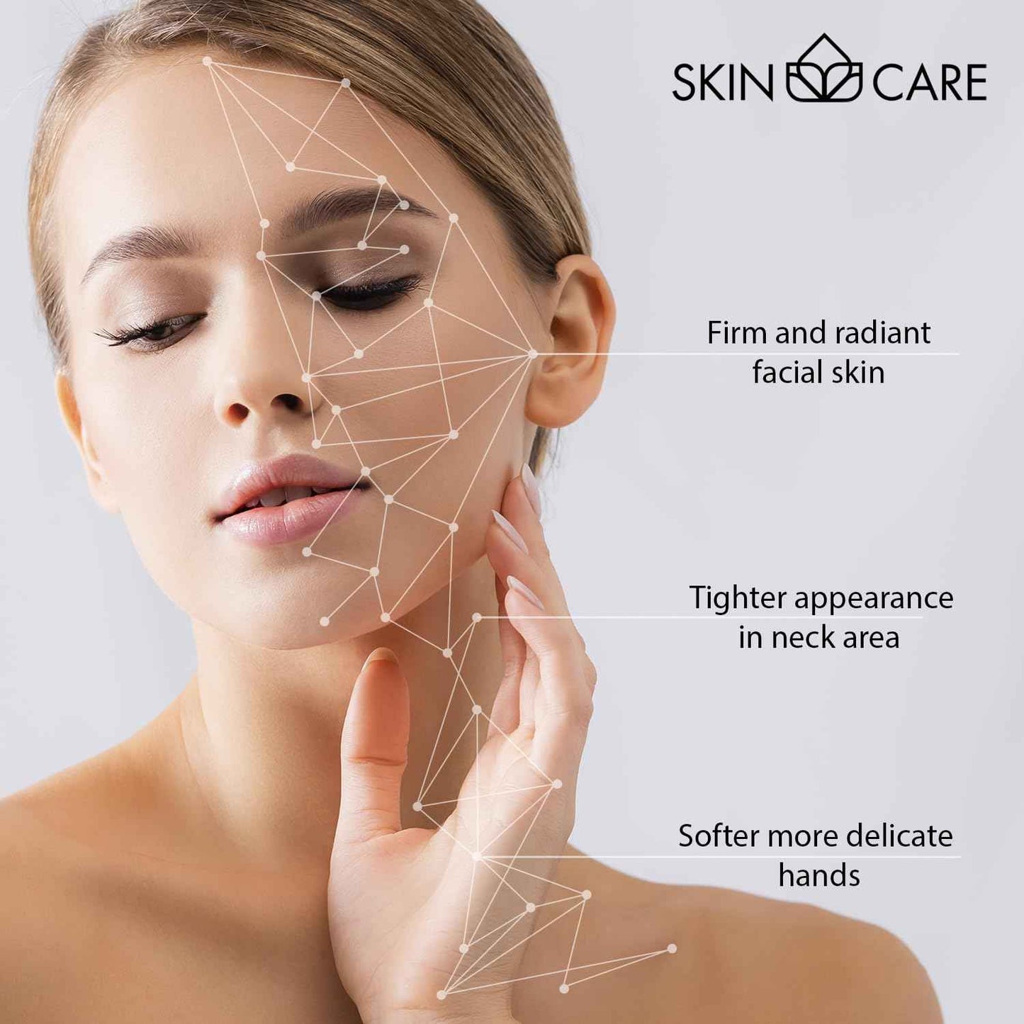 Skin Care Hyaluronic Acid 3-in-1 Moisturizer Face Cream, Neck and Hands - Treatment for Crepey Texture, Wrinkles and Sagging - Daily Lotion for All Skin Types - 16.9 fl. oz.