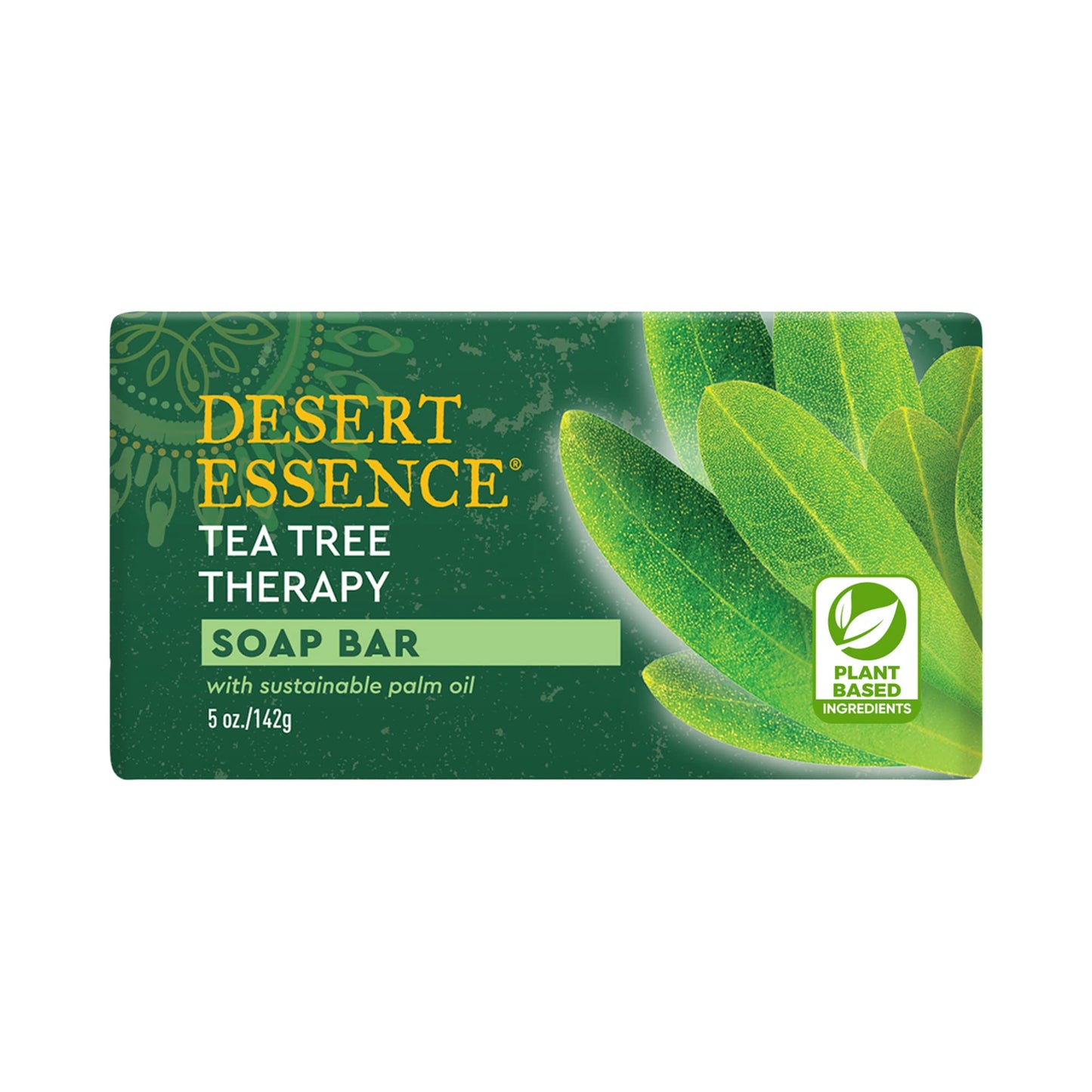 Desert Essence Tea Tree Therapy Cleansing Bar Soap - 5 Ounce - Therapeutic Skincare - All Skin Types - Jojoba Oil - Aloe Vera - Palm Oil - Moisturizes Face and Body