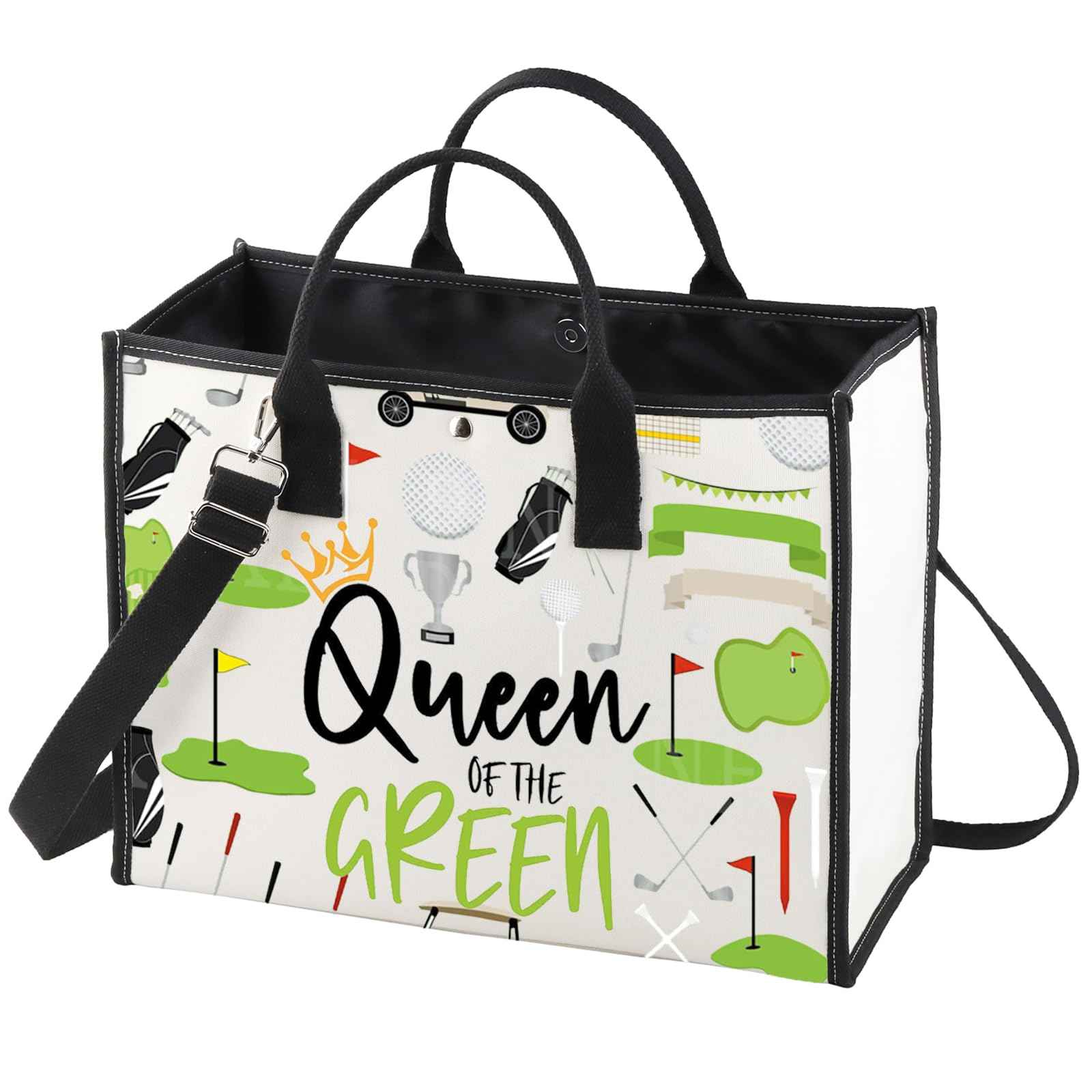 WZMPA Golf Queen Survival Kit Golf Player Gifts Queen of the Green Golf Zipper Bag Golfing Travel Accessories (Queen Green BG)