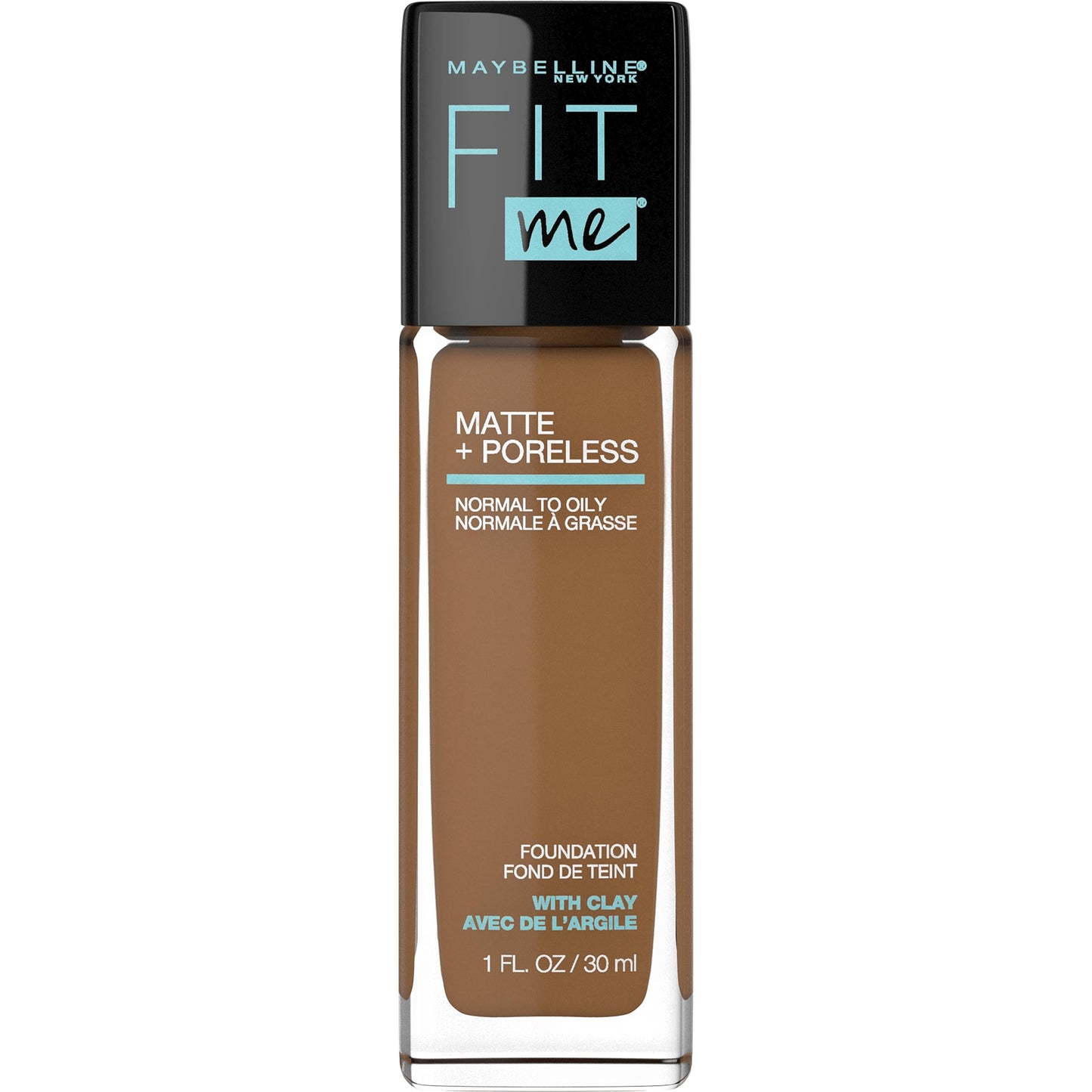 Maybelline New York Fit Me Matte Plus Pore Less Foundation, Truffle, 1 Fluid Ounce