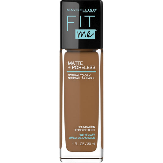 Maybelline New York Fit Me Matte Plus Pore Less Foundation, Truffle, 1 Fluid Ounce